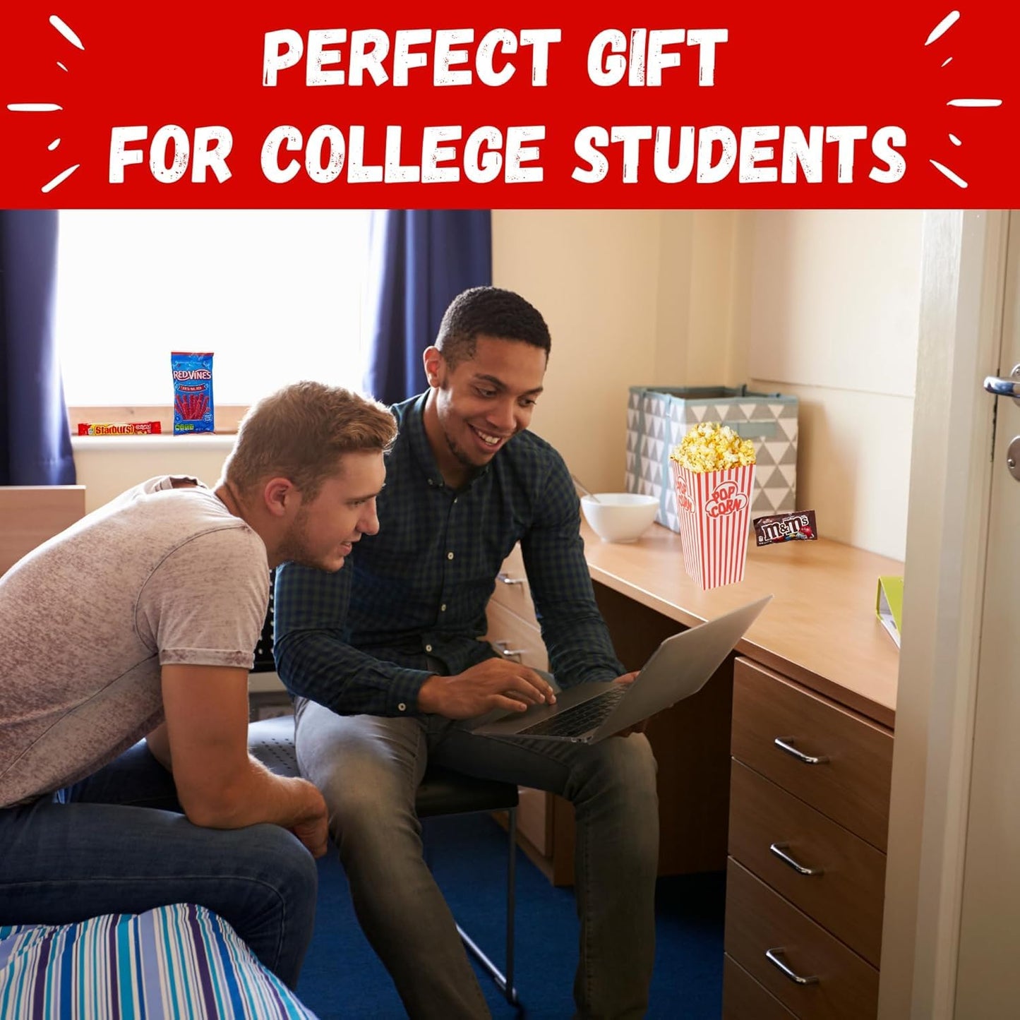 Movie Night Gift Basket – 33-Piece Gift Box with Popcorn, Candy, Snacks & Bingo – Birthdays, Date Night, Family, Kids, Adults, Mom, Dad, Teens, Christmas, Mothers Day, Fathers Day, Raffle & Fundraiser