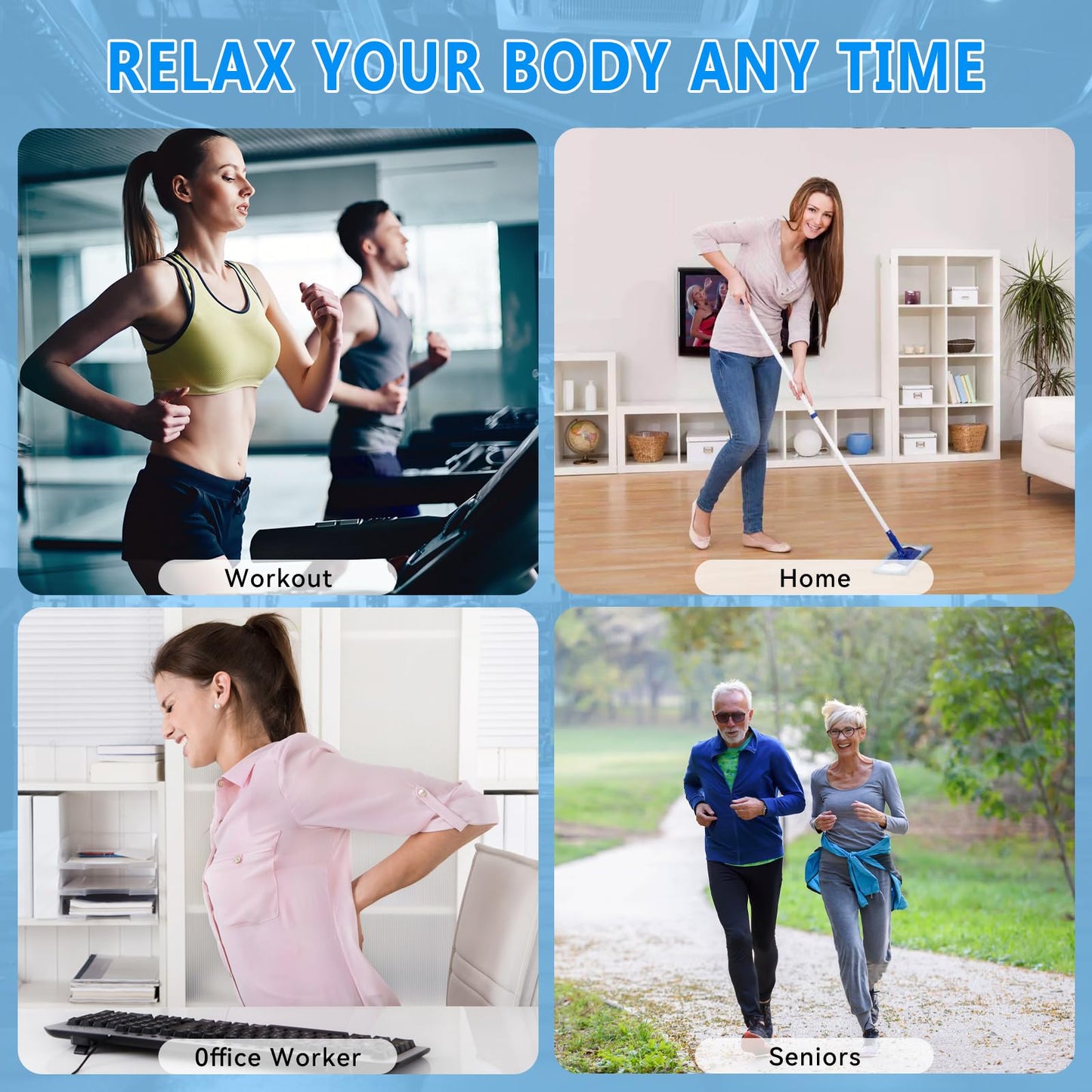 Massage Gun, Muscle Massage Gun for Athletes Handheld Electric Deep Tissue Back Massager, Percussion Massage Device for Pain Relief with 30 Speed Levels 9 Heads