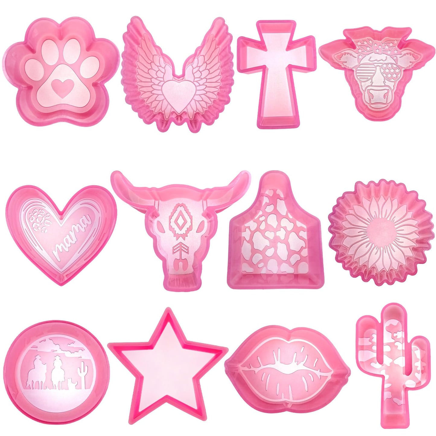 (300 Design Optional) MUBYOK M510 12 Pcs Car Freshie Silicone Molds for Baking Aroma Beads Car Freshie Supplies