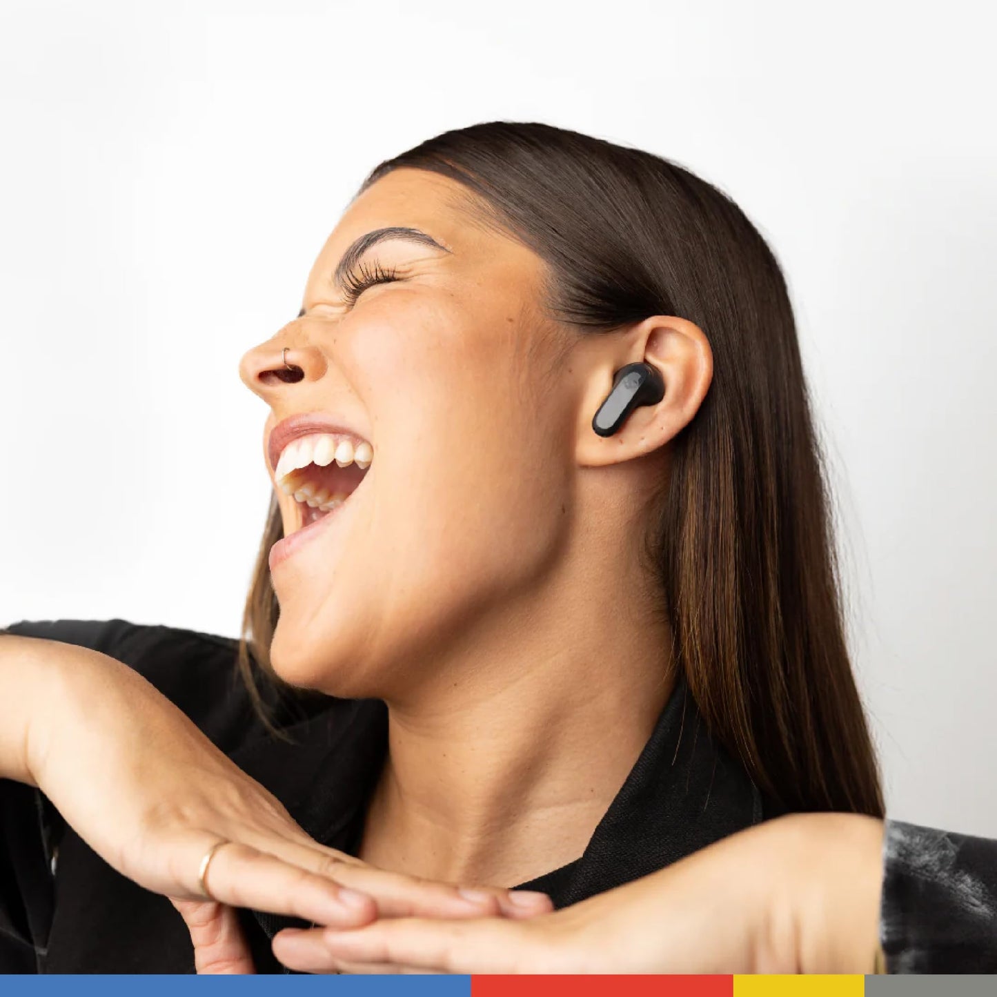 Skullcandy Rail ANC Wireless Earbuds, Bluetooth Headphones, Active Noise Cancelling, Up to 38 Hours Battery, Microphone for iPhone Android, Customizable via Skull-iQ App - True Black