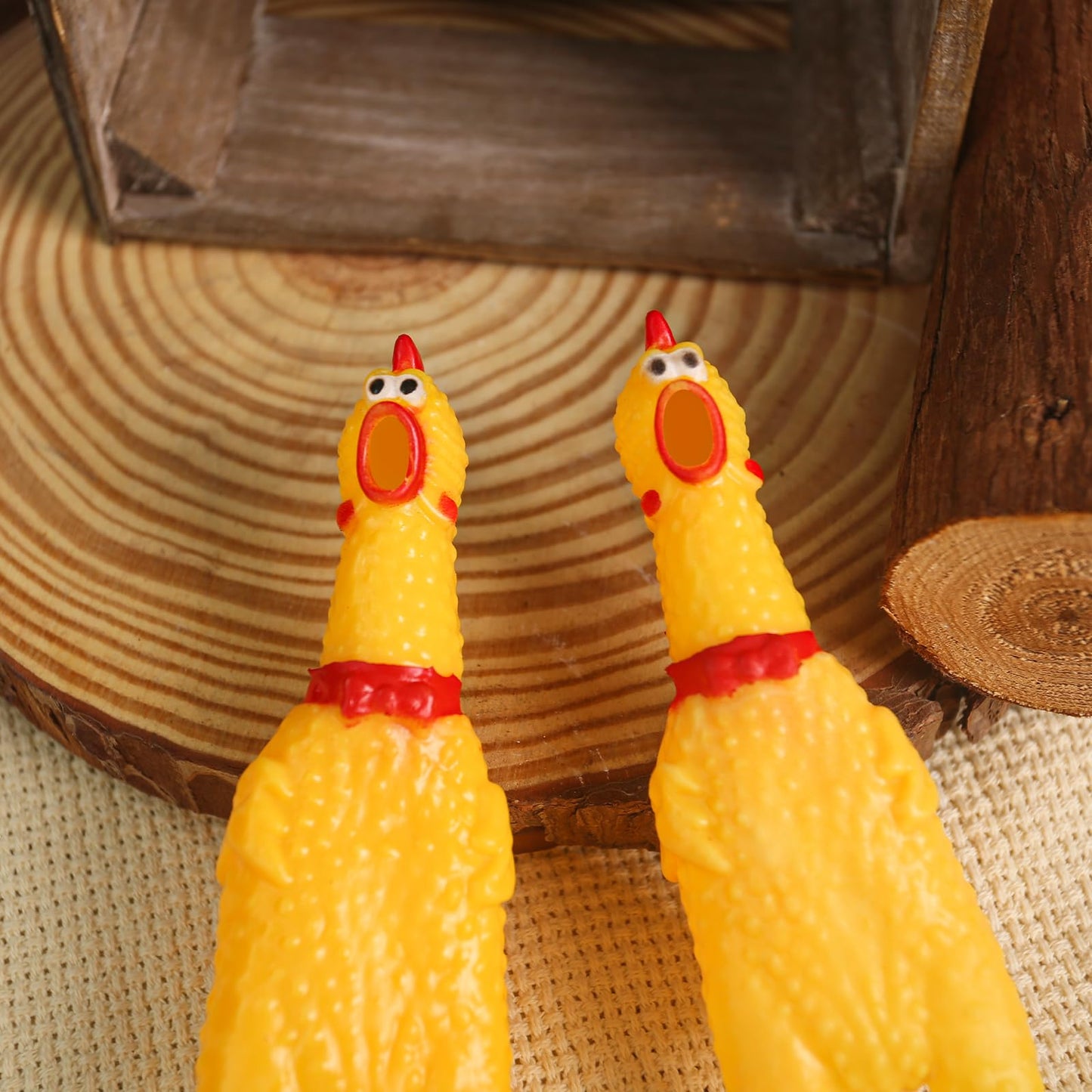 POPLAY 20PCS Squeaky Rubber Chickens, Screaming Chickens Bulk Prank Novelty Toys Pet Toys for Party Favors Family Game Dog Toys Noise Maker