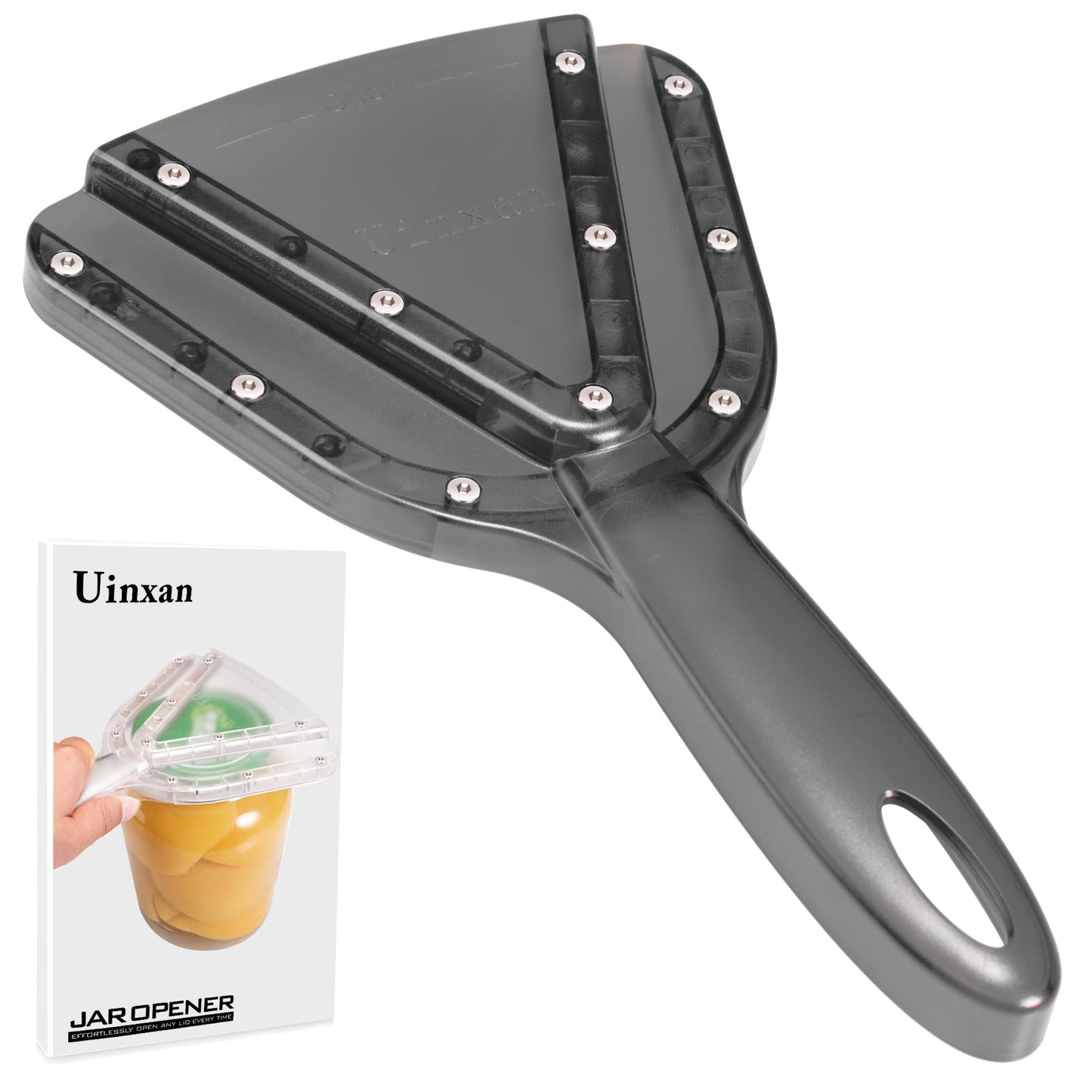 Uinxan Jar Opener for Weak Hand & Seniors with Arthritis,Easy Twist Off Bottle Caps,Patent | Unique Kitchen Gadgets, Christmas Gifts for Elderly/Women/Men (Black)