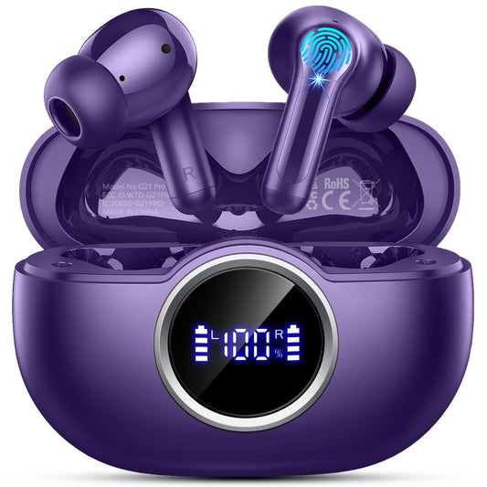 Wireless Headphones Bluetooth 5.4 Earbuds, 2025 Ear Buds Deep Bass Hi-Fi Stereo, 4 ENC Noise Cancelling Mic, 40Hrs USB Fast Charging in-Ear Earphones, IP-X7 Waterproof Workout Sport for Android iOS