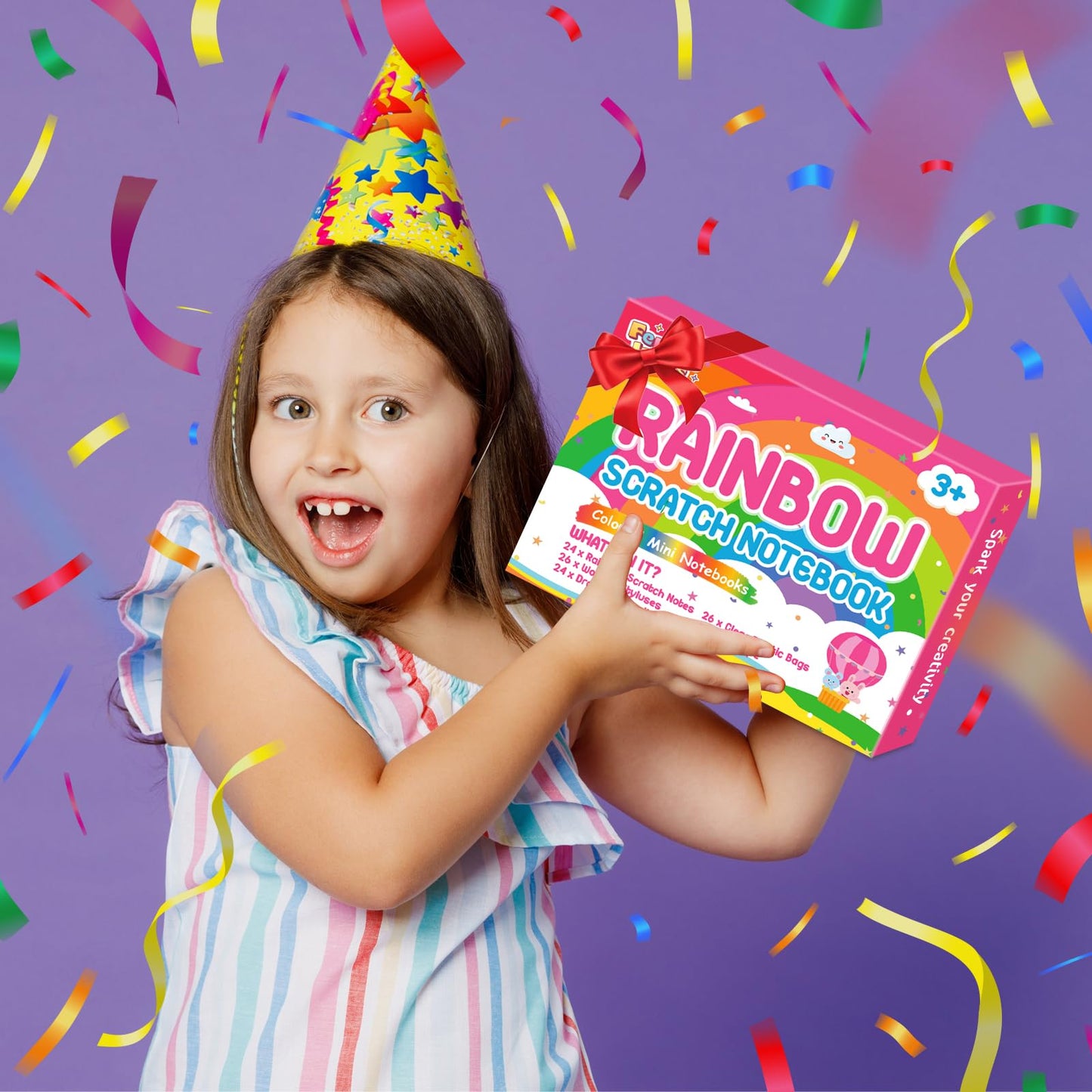 Scratch Art Party Favors for Kids: 24 Pack Rainbow Scratch Notebook Bulk Kids Craft School Supplies for Girls Boys 4-8 Years Old Kids Birthday Goodie Bags Christmas Gifts Classroom Prizes for Kids