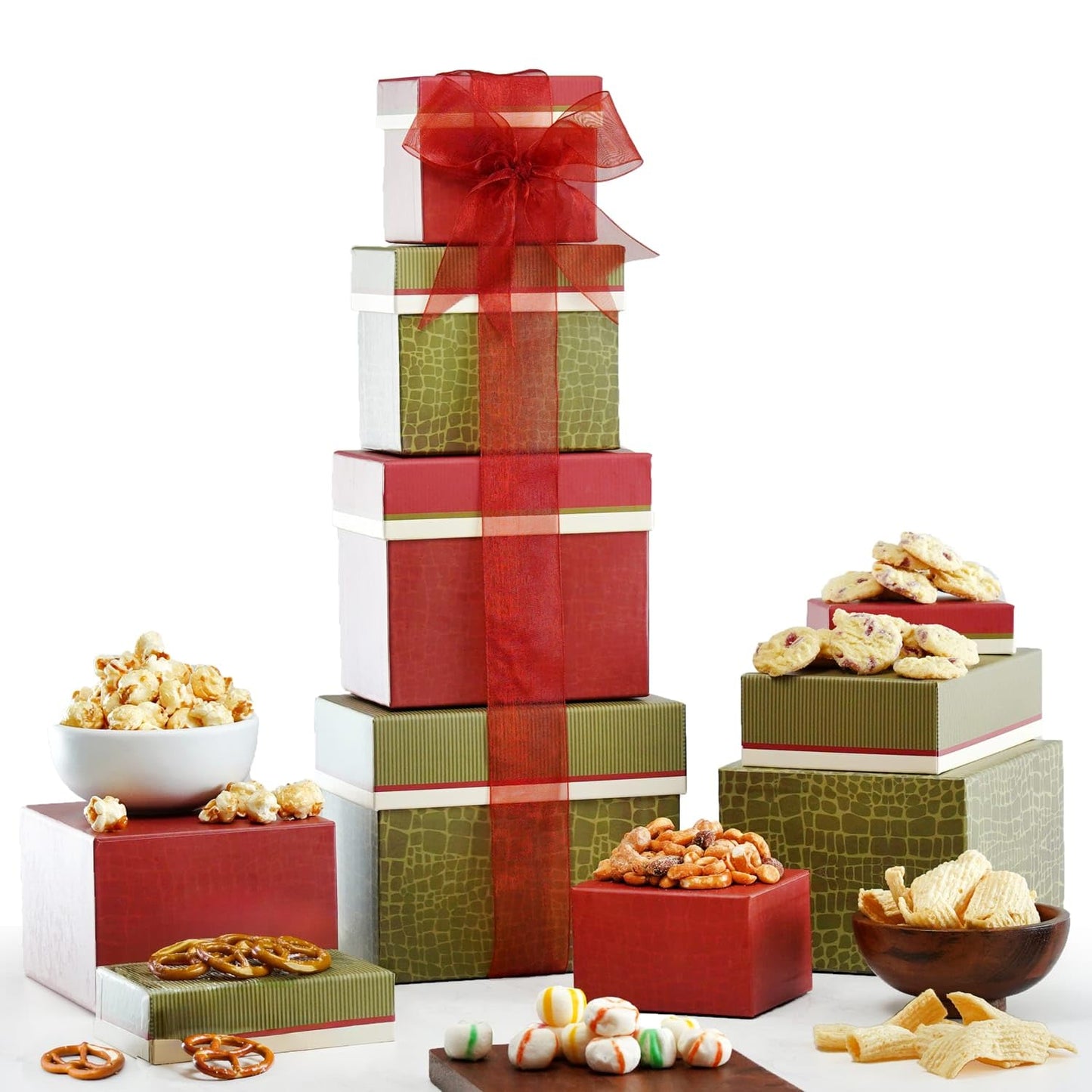 Broadway Basketeers 4 Box Gourmet Food | Tower Snacks | for Women, Men, Families, College – Delivery for Holidays, Appreciation, Thank You, Christmas, Corporate, Get Well Soon Care Package