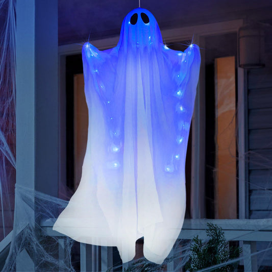 61" Light Up Hanging Ghosts Halloween Flying Ghost with Blue LEDs and Timer Function Porch Yard Garden Tree Party Holiday Decorations