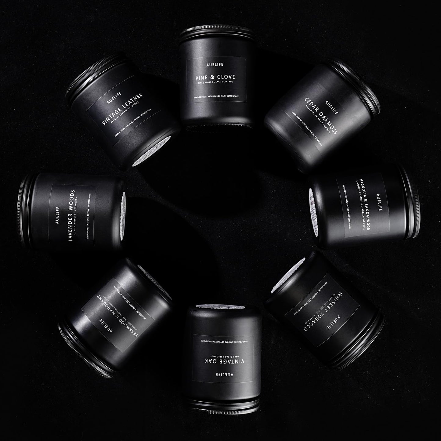 Scented Candles Set | Candle Gifts for Men - Masculine Candle, Soy Candles for Home Scented - 4 Pack Aromatherapy Gift for Dad Fathers Day- Scent of Teakwood & Mahogany/Whiskey Tobacco/Rum & Oak/Cedar