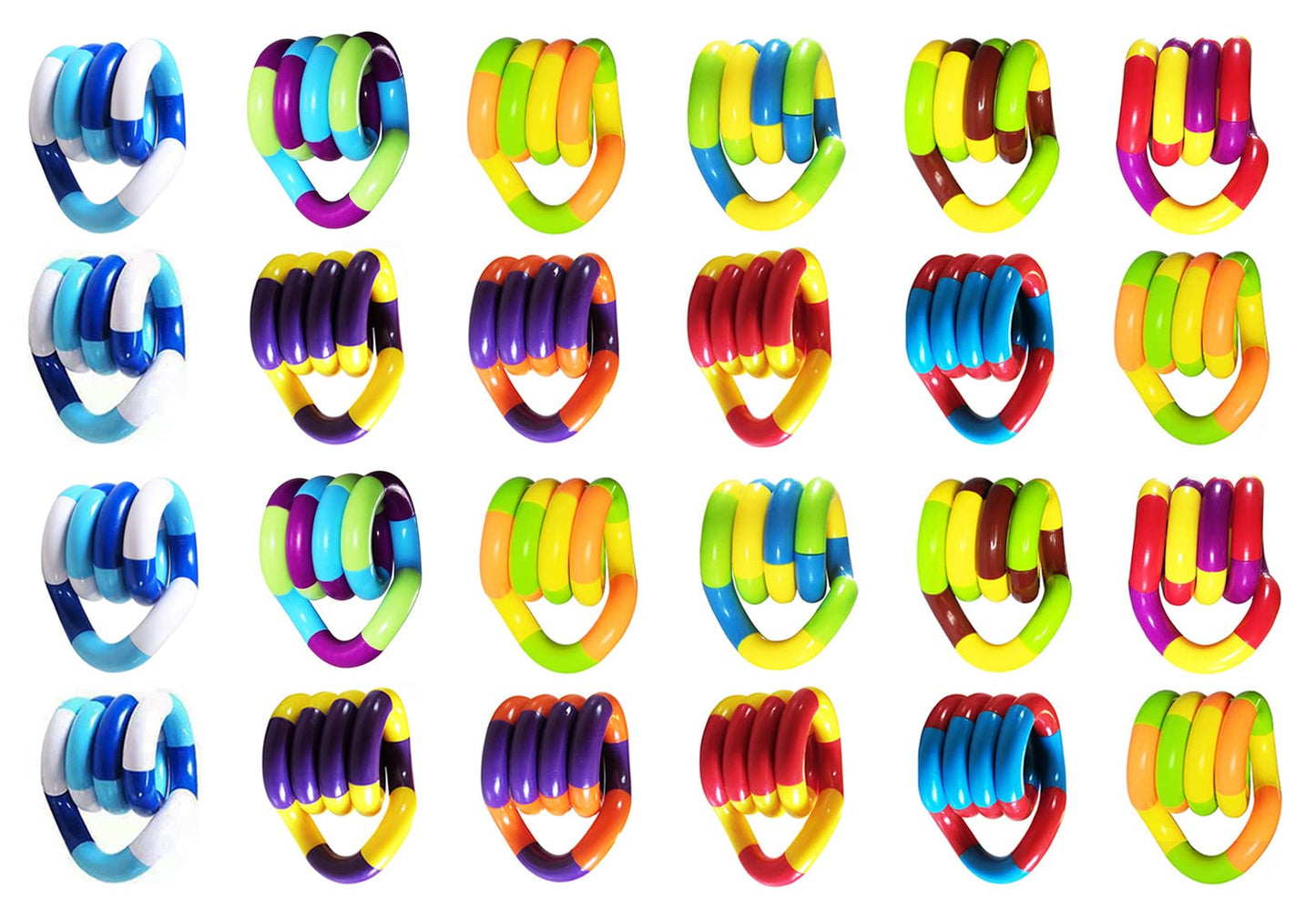 20 PCS Quiet Fidgets Toys,Multicolor Fidget Toys for Adults,Kids-Sensory Items for Relaxation,Autism,Decompression-Squeeze, Twist, Chain Spinner Alternative Gift