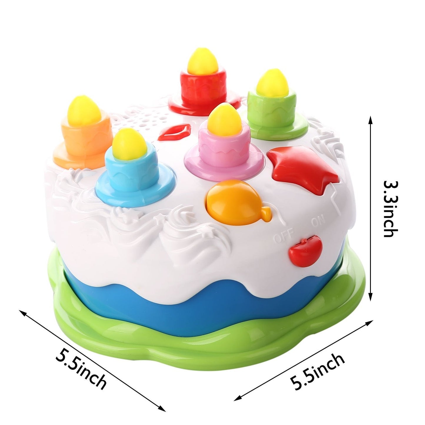 Love&Mini Birthday Cake Toys - First Birthday Cake Toy with LED Lighting, Music and Sonds, Great Baby Musical Toys for 1 2 3 4 Years Old Boys Girls Birthday and Xmas Gift