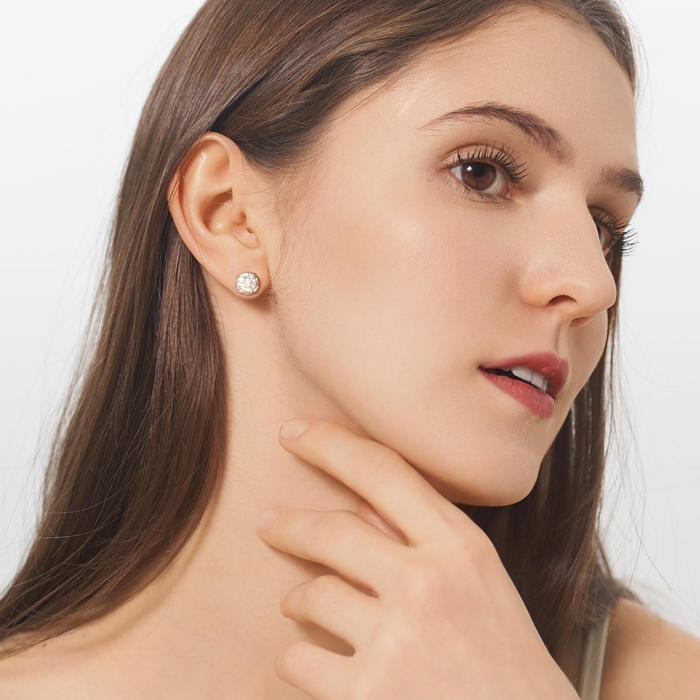 Moissanite Earrings Studs 1ct-3ct for Women/Men, 925 Sterling Silver with 18K White Gold Plated Hypoallergenic Flat Back Birthday Gifts for Women Girlfriend Wife Engagement VVS1 Lab Created Jewelry