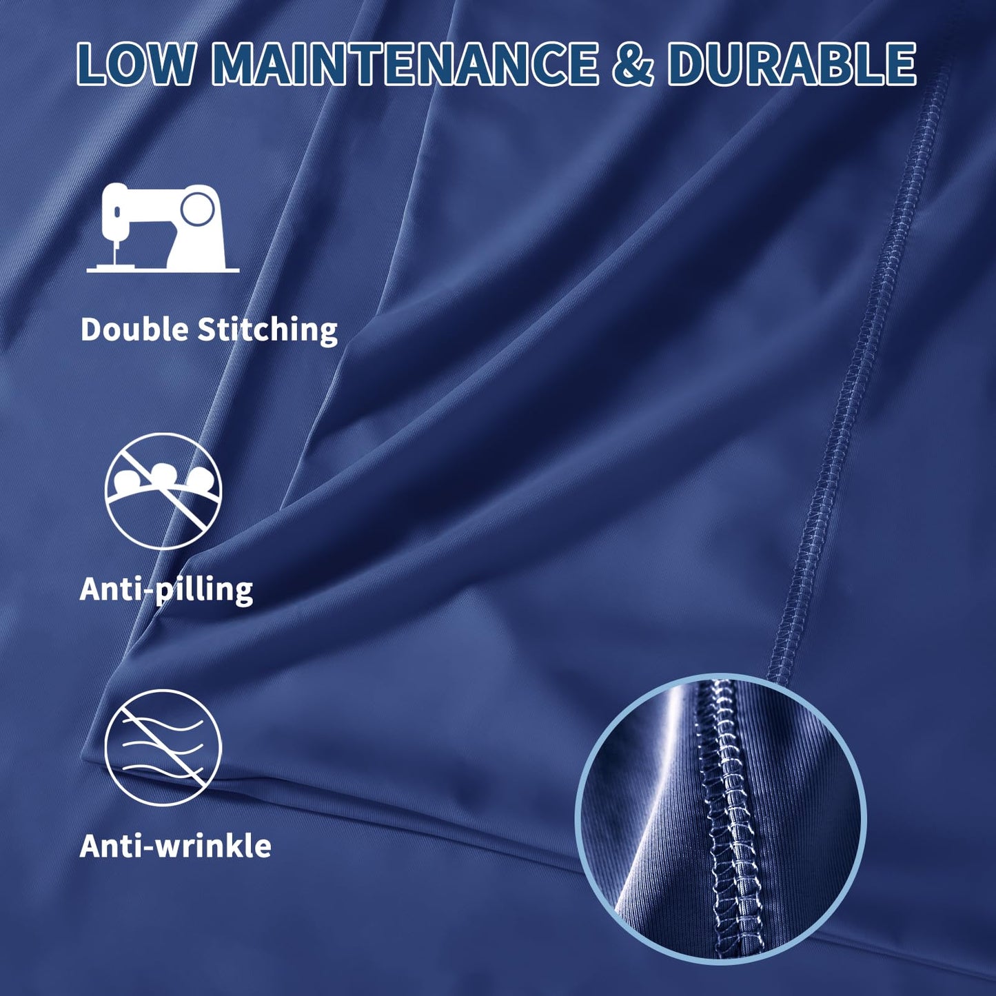 Cooling Pillow Cases for Hot Sleepers and Night Sweats, Ice Cool Pillowcases Queen Size Set of 2 for Hair Skin Silky Luxury Cover with Envelope Closure, Dorm Essentials for Deco, Royal Blue,20"×30"