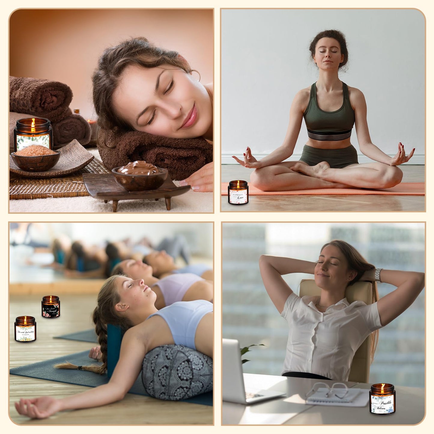 MTLEE 10 Jars Mother's Day Christian Religious Scented Candles 3.5oz Stress Relief Aromatherapy Gifts Natural Soy Decorative Long Lasting Bathroom Candles for Women Birthday Baptism