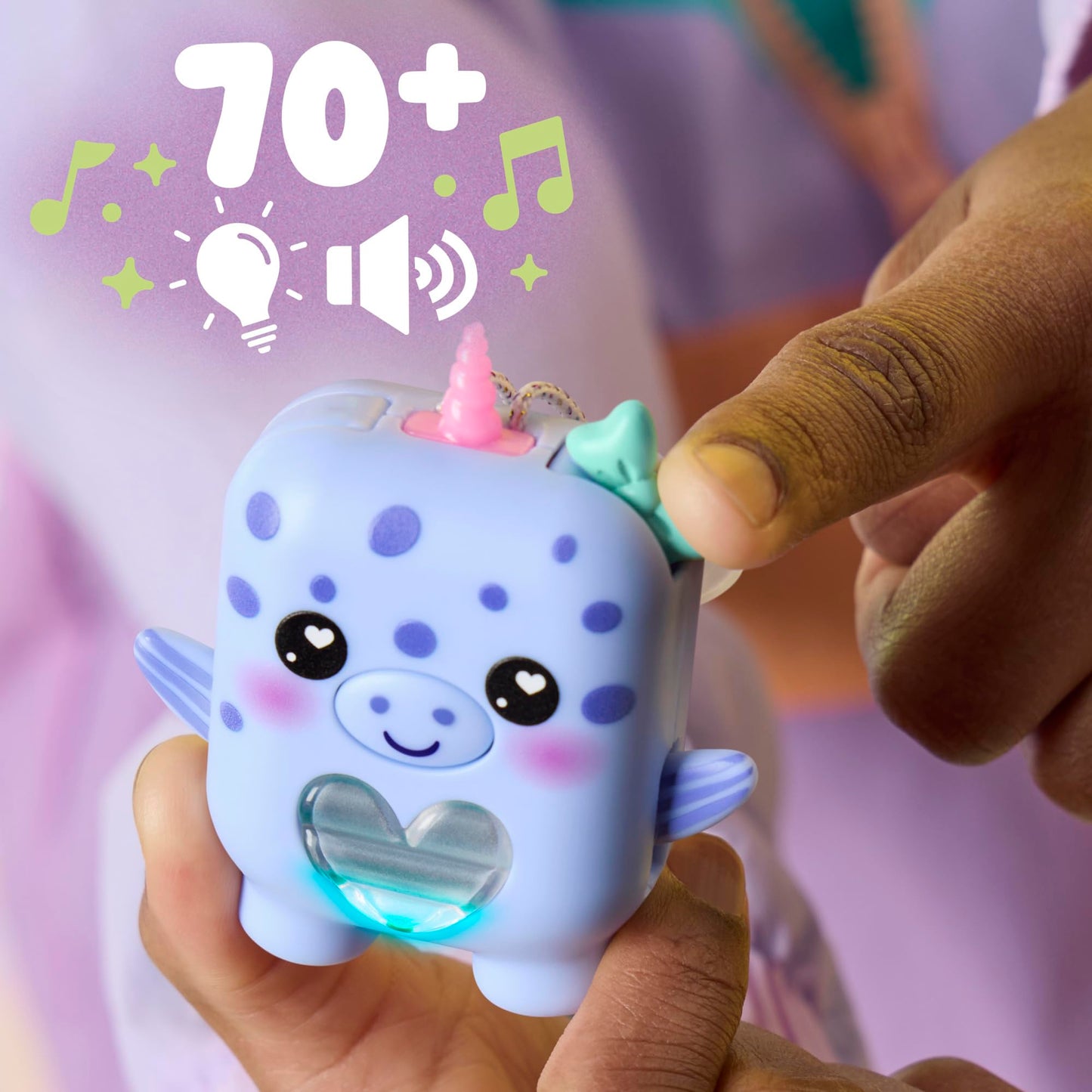 NANO-MALS Blubby The Narwhal, Electronic Pet Narwhal Toy, 70+ Responses, Interactive Fidget Toys for Girls & Boys Ages 5+