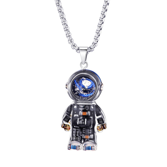 REBME Astronaut Pendant Necklace Unique steampunk Pendant Trendy and Cool Accessory as Necklace Keychain Bagcharm for Men and Women