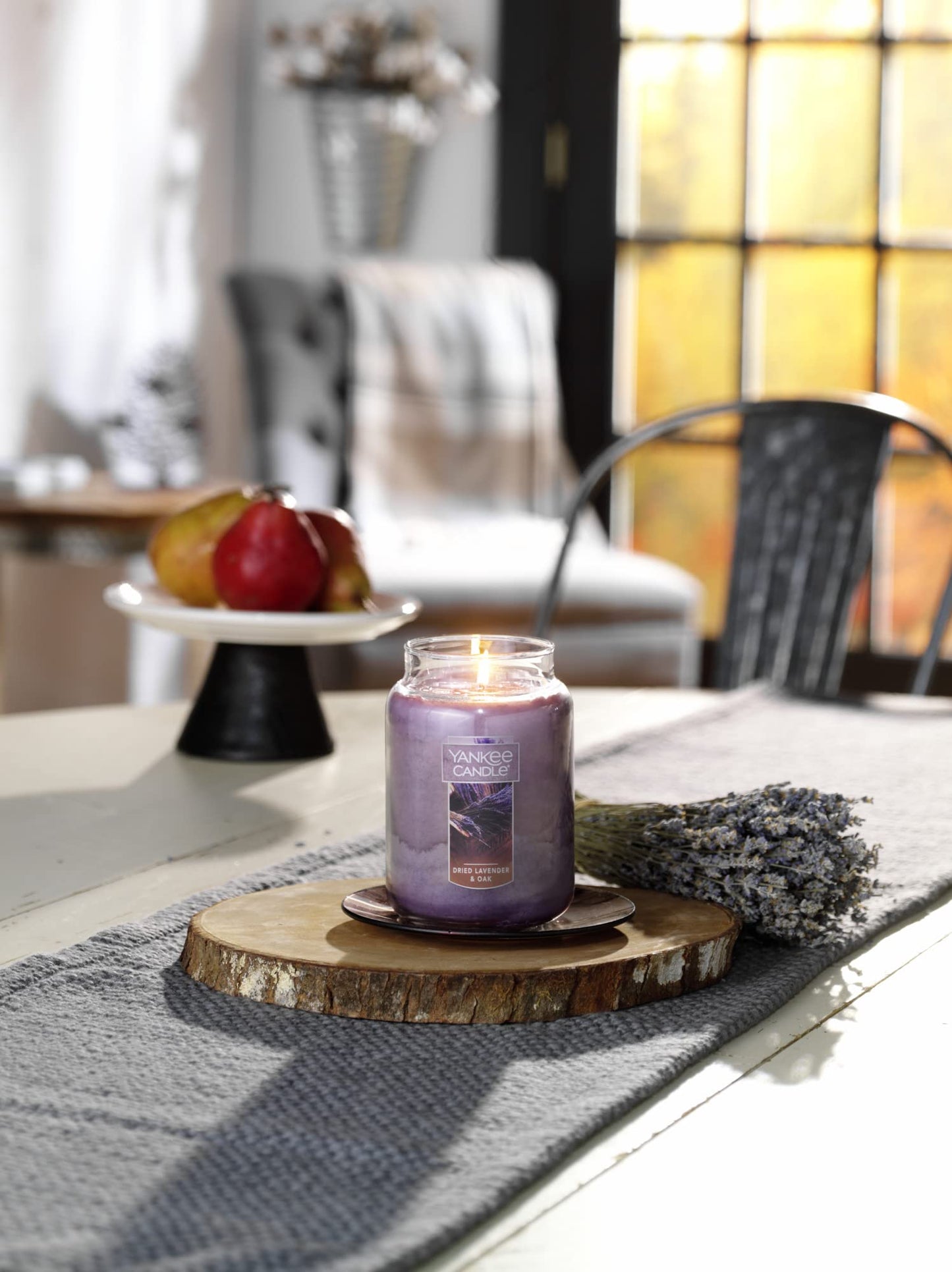 Yankee Candle Dried Lavender & Oak Scented Classic 22 Oz Large Jar Single Wick Aromatherapy Candle Over 110 Hours of Burn Time Ideal for Creating a Welcoming Home Perfect for Gifting