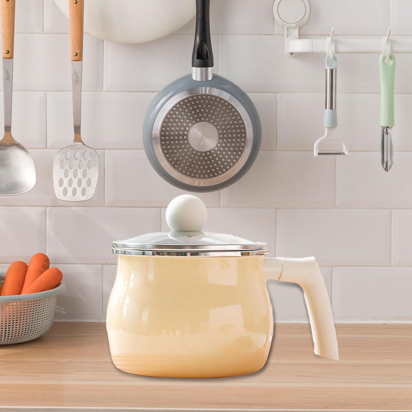 Llazsybz Saucepan Cooking Pot for Cooking Gifts Multifunctional Kitchenware Kitchen Supplies for Kitchen Dining Room Camping Party, Yellow