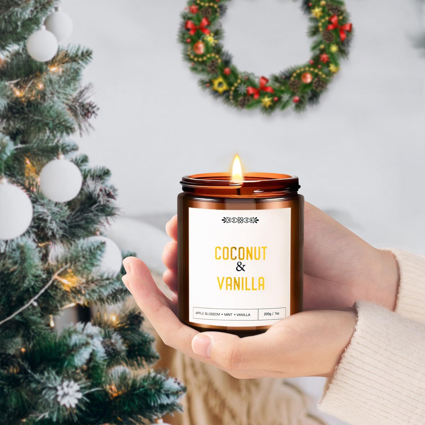 6 Pack Candles for Home Scented, 42oz Amber Jar Candles Gifts for Women, 330 Hour Clean Burning Time, Natural Soy Wax and Wicks, Aromatherapy Candles Gift Set for Women, Ideal Holiday Gift