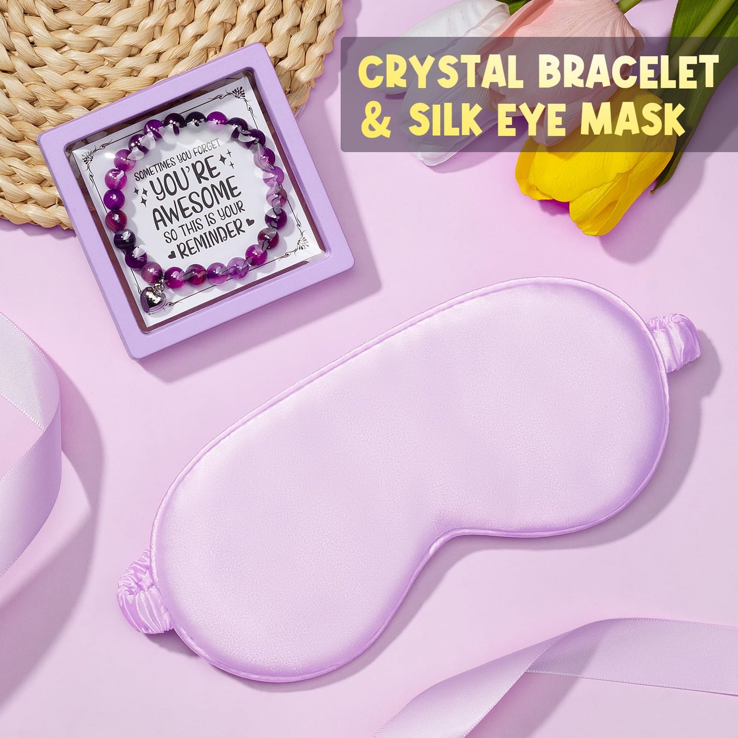 Birthday Gifts for Women Friendship, Unique Happy Birthday Gifts Basket for Mom Her Best Friend Sister Wife Girlfriend Coworker Teacher, Luxury Self Care Box Lavender Relaxing Spa Gifts Set w/ Blanket