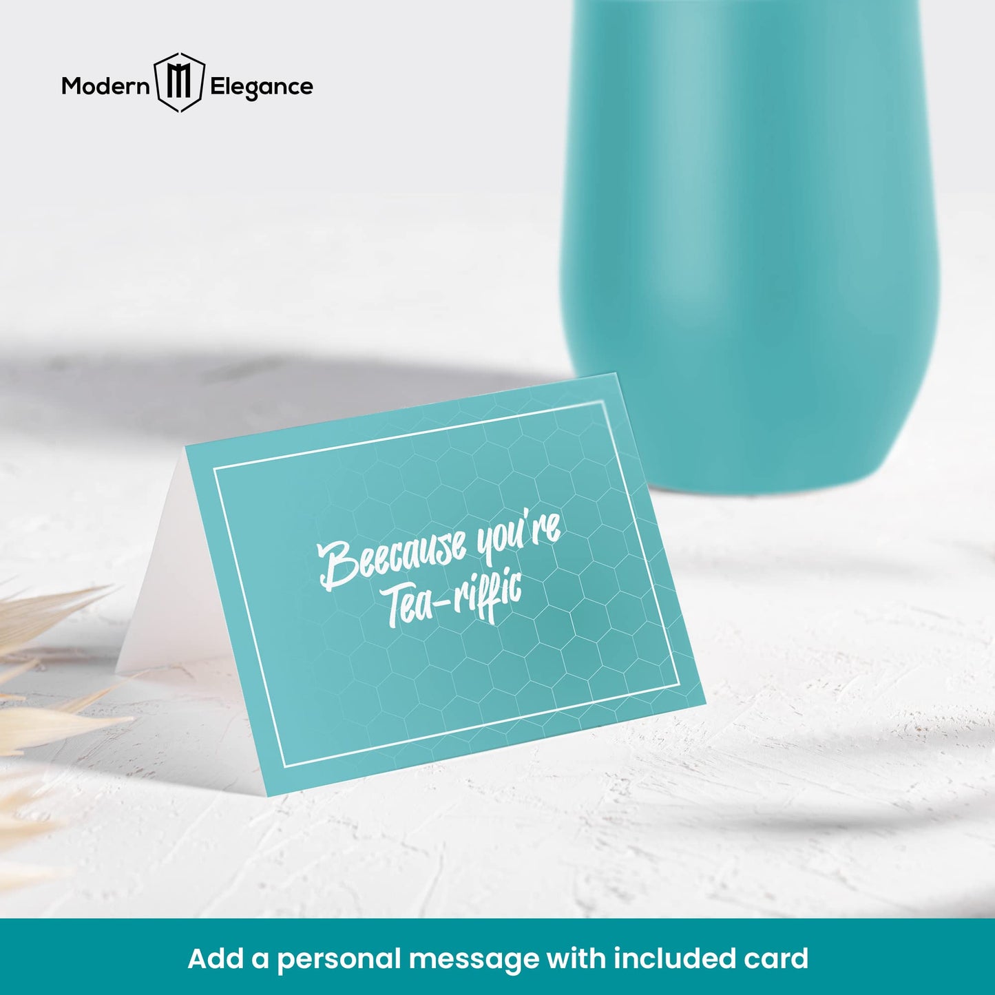 Tea Gifts for Women – Sampler Gift Basket with 15 Unique Blends, Honey Sticks, Stainless Tumbler & Gift-Ready Box (Teal)