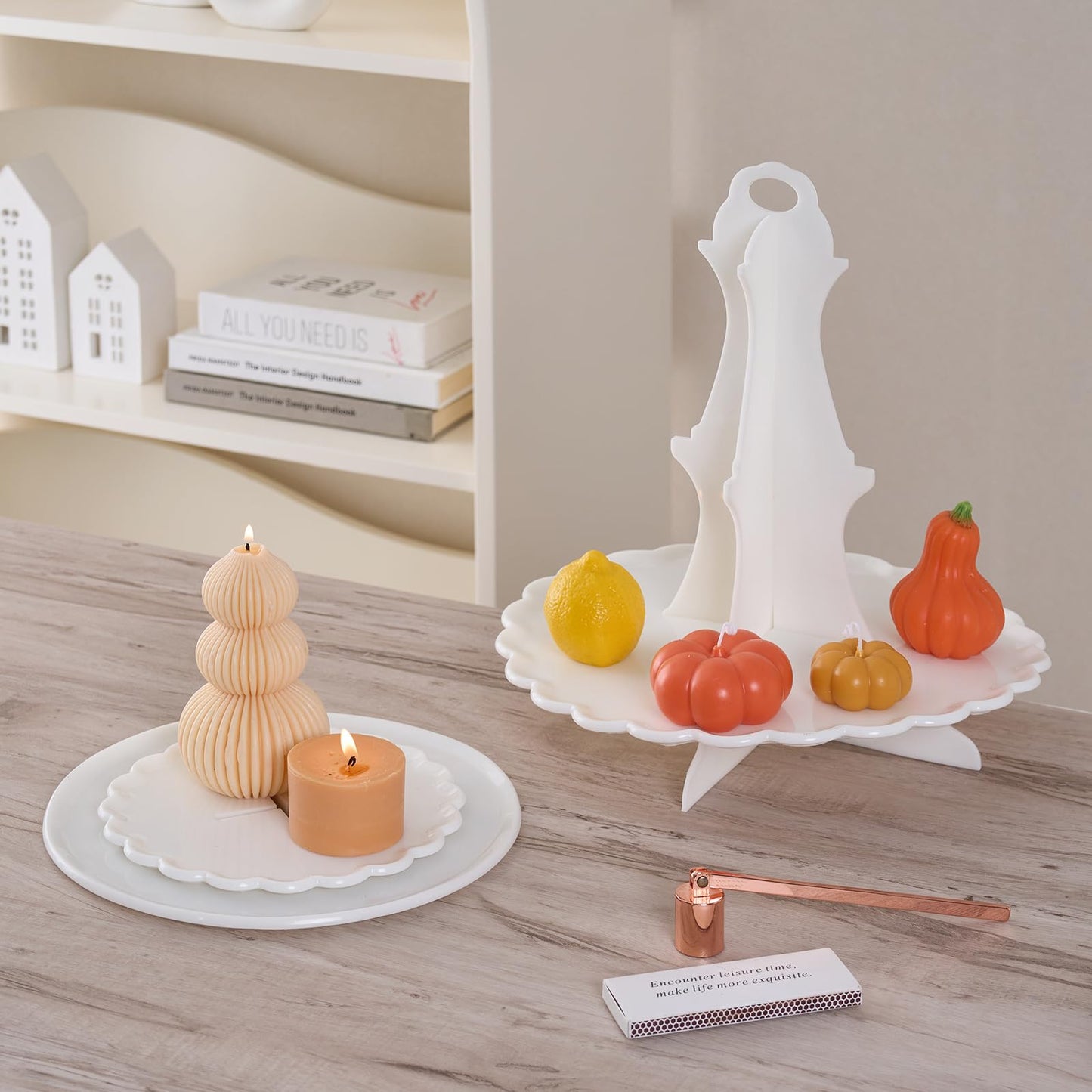 3 Tier Cake Stand Epoxy Resin Silicone Molds 5Pcs Set Tiered Round Stand for Cupcakes, Fruits, Dessert or Tea Dessert Tower Tray for Party and Wedding