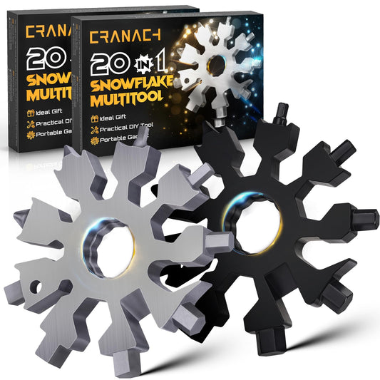Stocking Stuffers for Men Snowflake Multitools - 20 in 1 Multi Tool Christmas Gifts for Men Women Adults Teens, Unique Ideas Gadgets Gifts for Dad, Pocket Size Mini Portable Screwdriver Bottle Opener