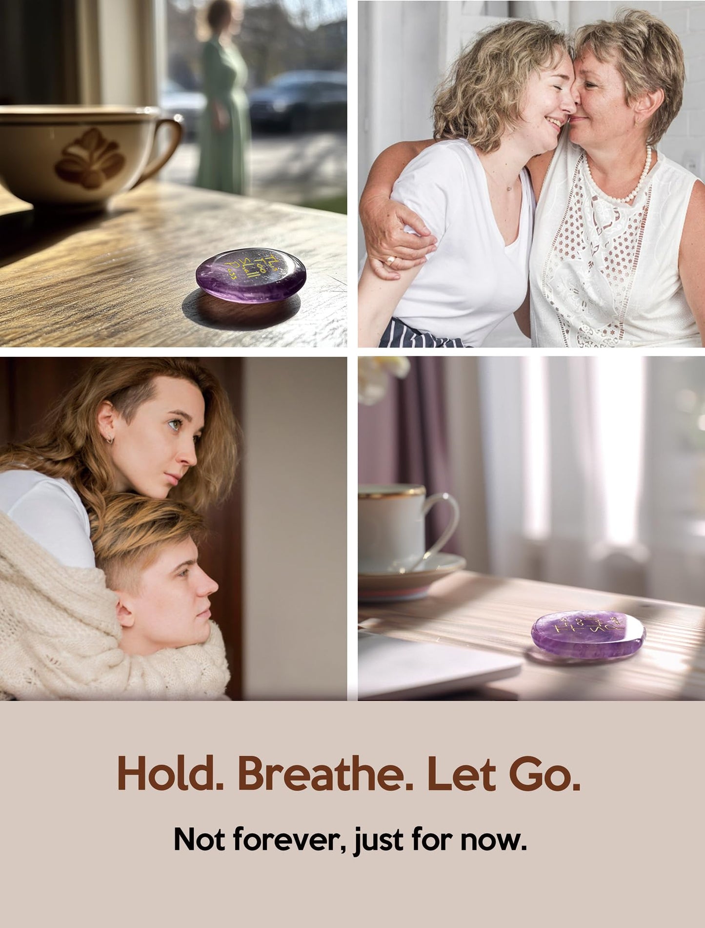 SOLICIEL This Too Shall Pass Amethyst Healing Crystal, You Got This Inspirational Gifts Speical Thinking of You Keepsake Gifts for Women Men