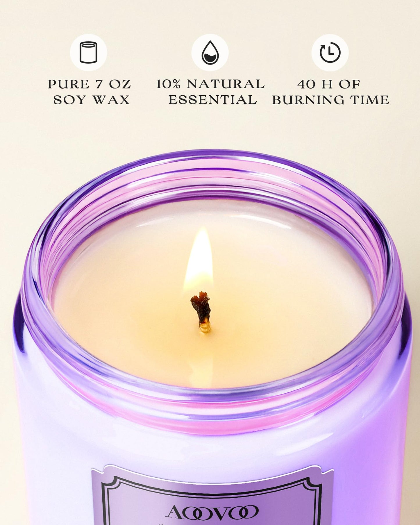 AOOVOO Scented Candles for Women - 6 Pack Colorful Jar Candle for Home Scented, 42oz Soy Candles, 300 Hours Burn Time, Aromatherapy Candles Gifts Set for Birthday