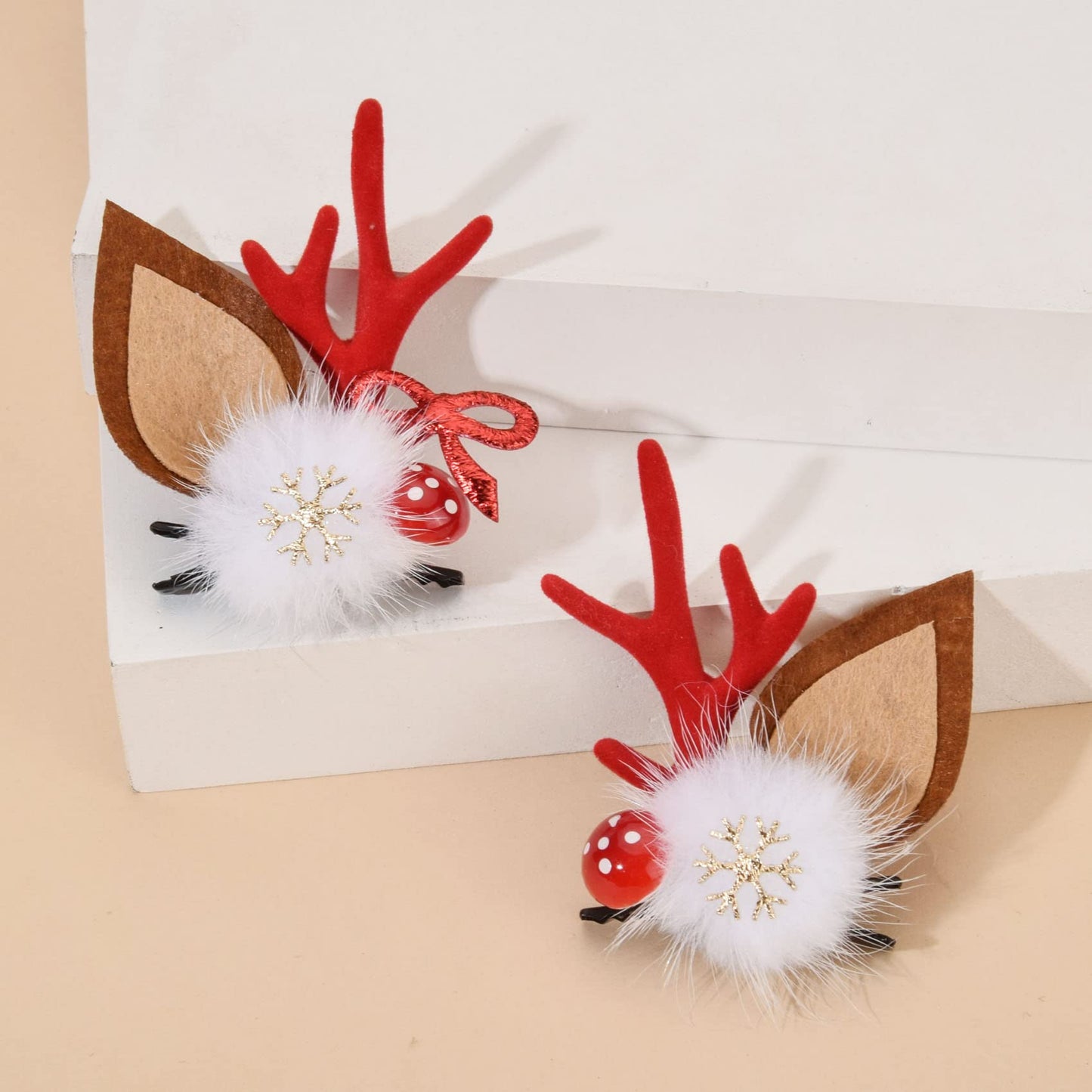 TOECWEGR Christmas Reindeer Antlers Headband Hair Clips Hair Hoop Girl Holiday Beauty Headdress (Christmas 9750s51M)