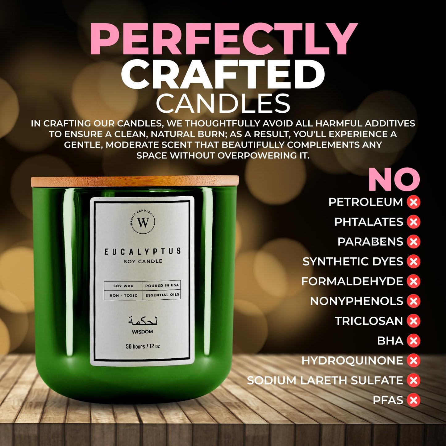 Waxily Lavender Soy Candle | Non Toxic Candles | Aromatherapy, Long Lasting, Glass Essential Oil Candle | Luxury Gift, Sleep Support, Calming Spa, Bedroom, Vegan, Clean Burning, Home Decor | 12oz