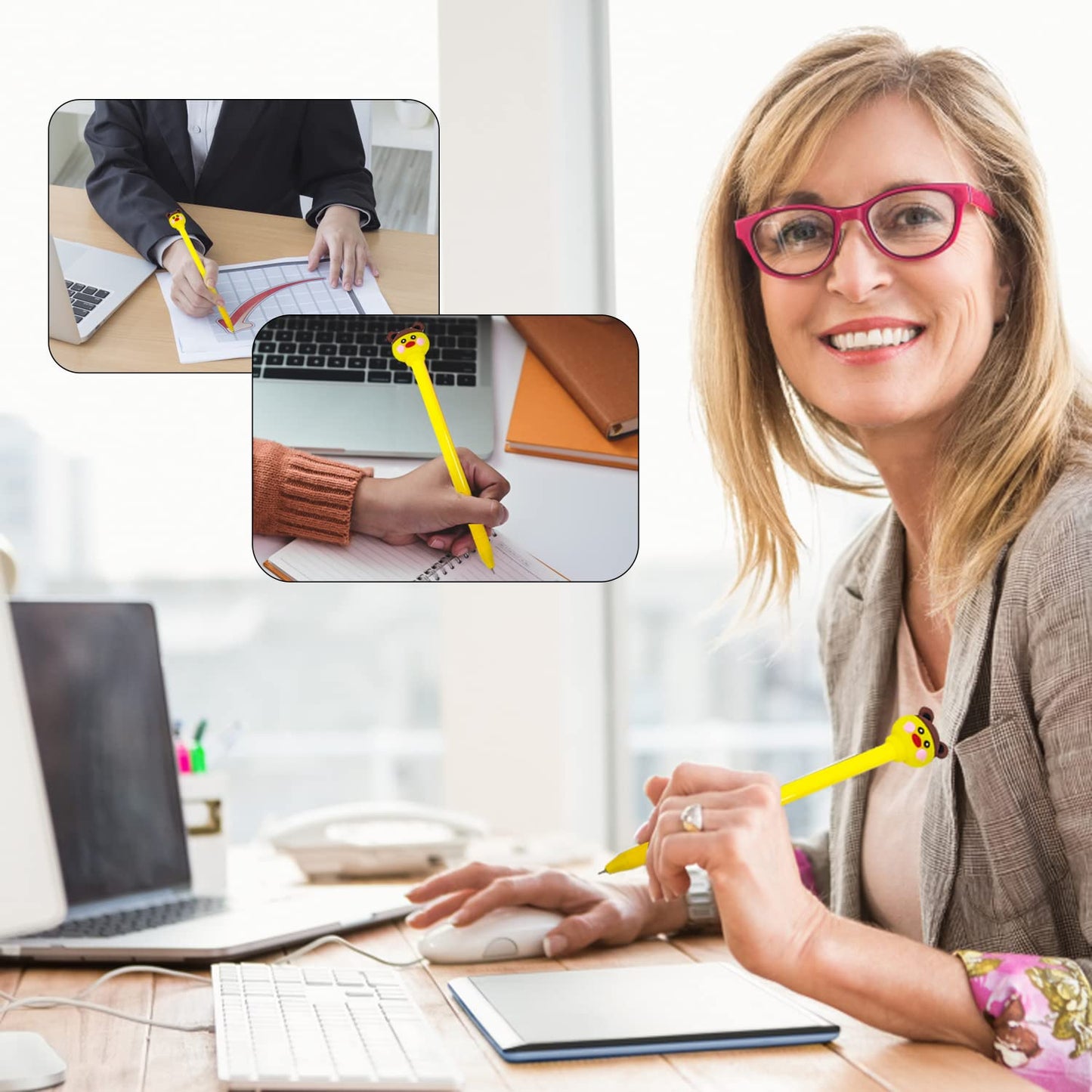 Muiyaneq 70 Pieces Cute Cartoon Gel Ink Pens,Random Novelty Kawaii Pens,Cool Assorted Styles Writing Pen for Kids,School Office Home Supplies,Gift