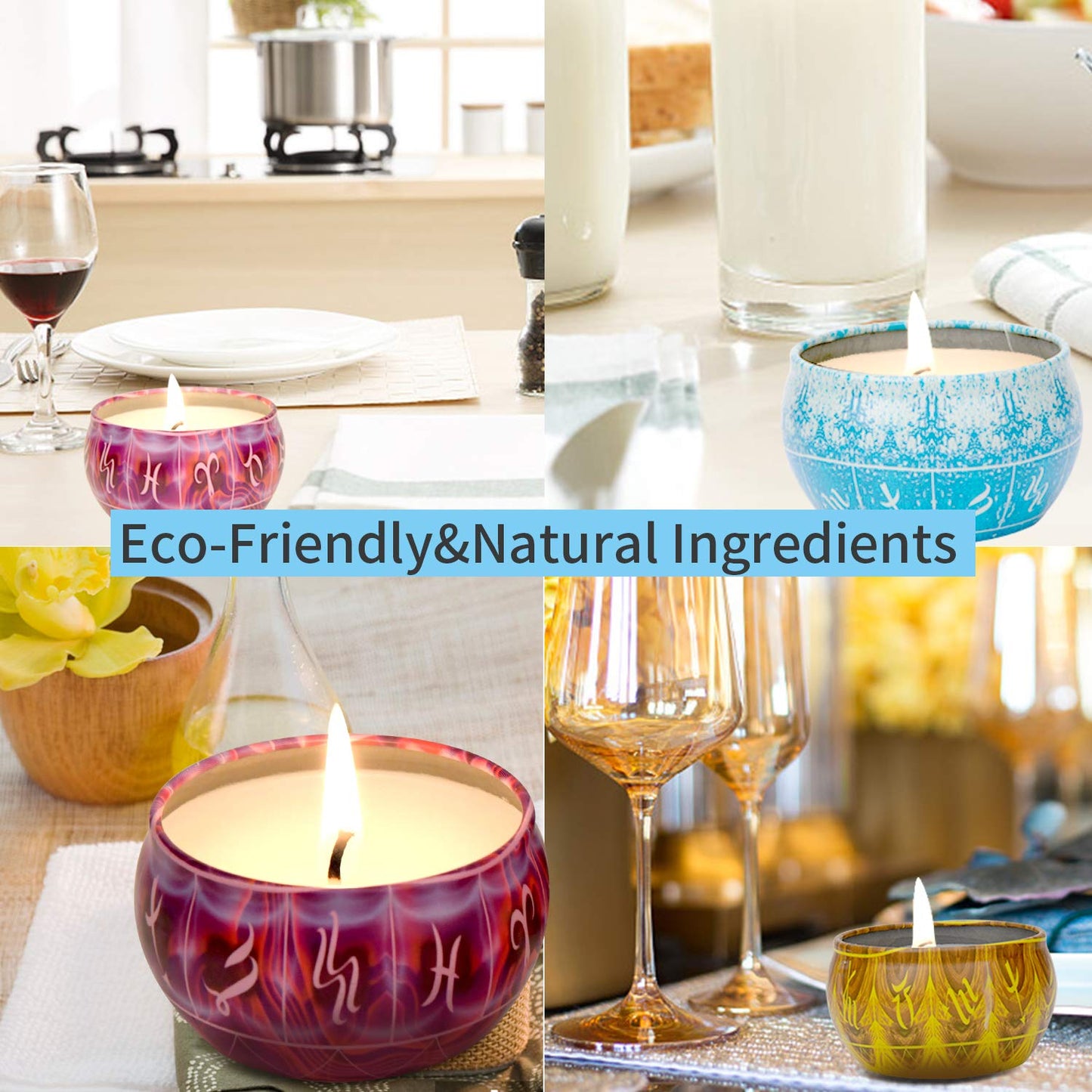 12 Constellations Scented Candles Gift Set 2.5oz Aromatherapy Candles Strong Fragrance Portable Travel Tin Jar Candles Gifts for Home Scented Decoration Birthday Valentine'sDay