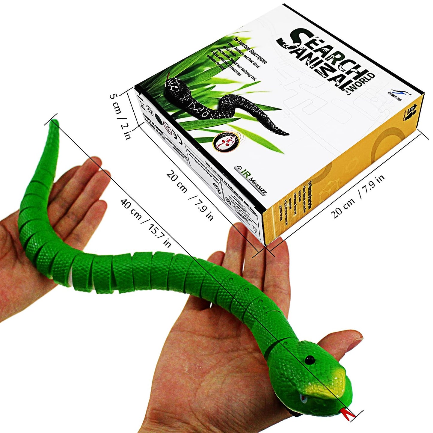 Tipmant RC Snake IR Remote Control Crawlers Fake Realistic Animals Vehicle Scary Prank Toys Kids Birthday Halloween (Green)