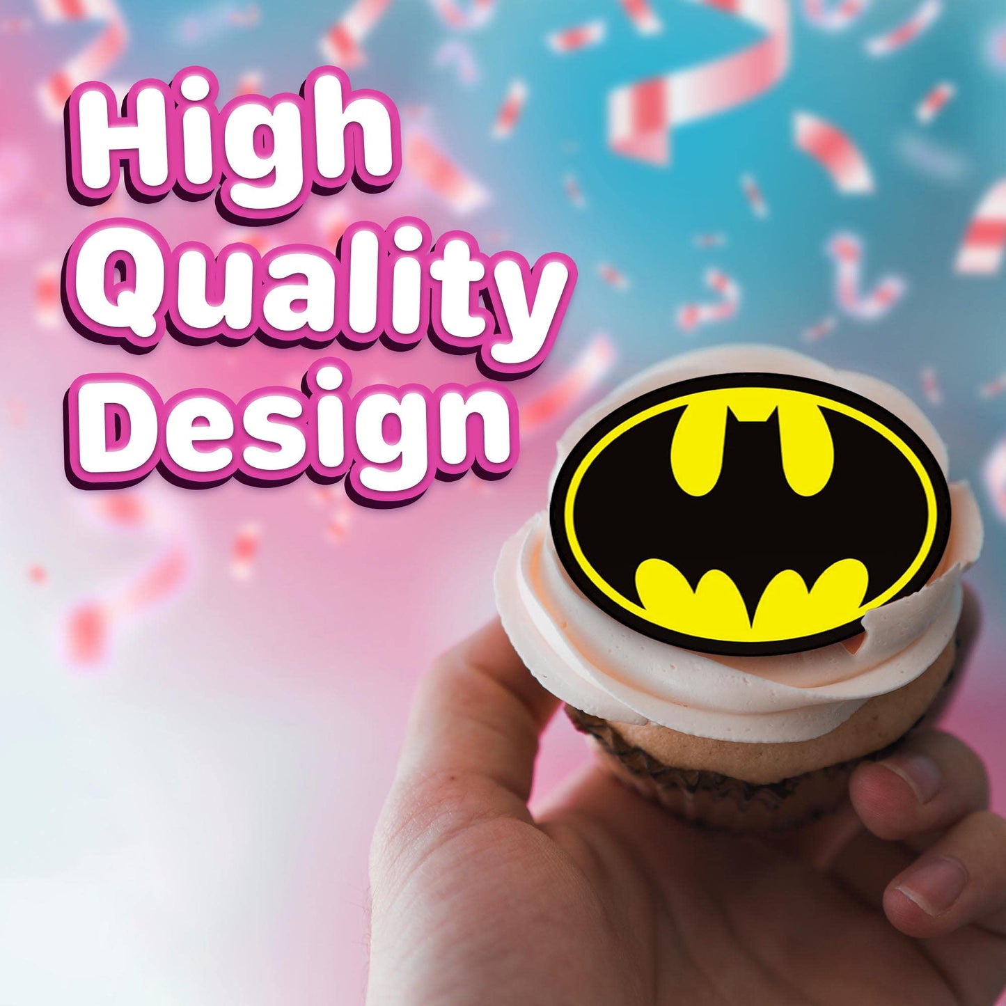 30 x Edible Cupcake Toppers – Knight of Shadows Hero Collection of Edible Cake Decorations |Edible Wafer Sheet