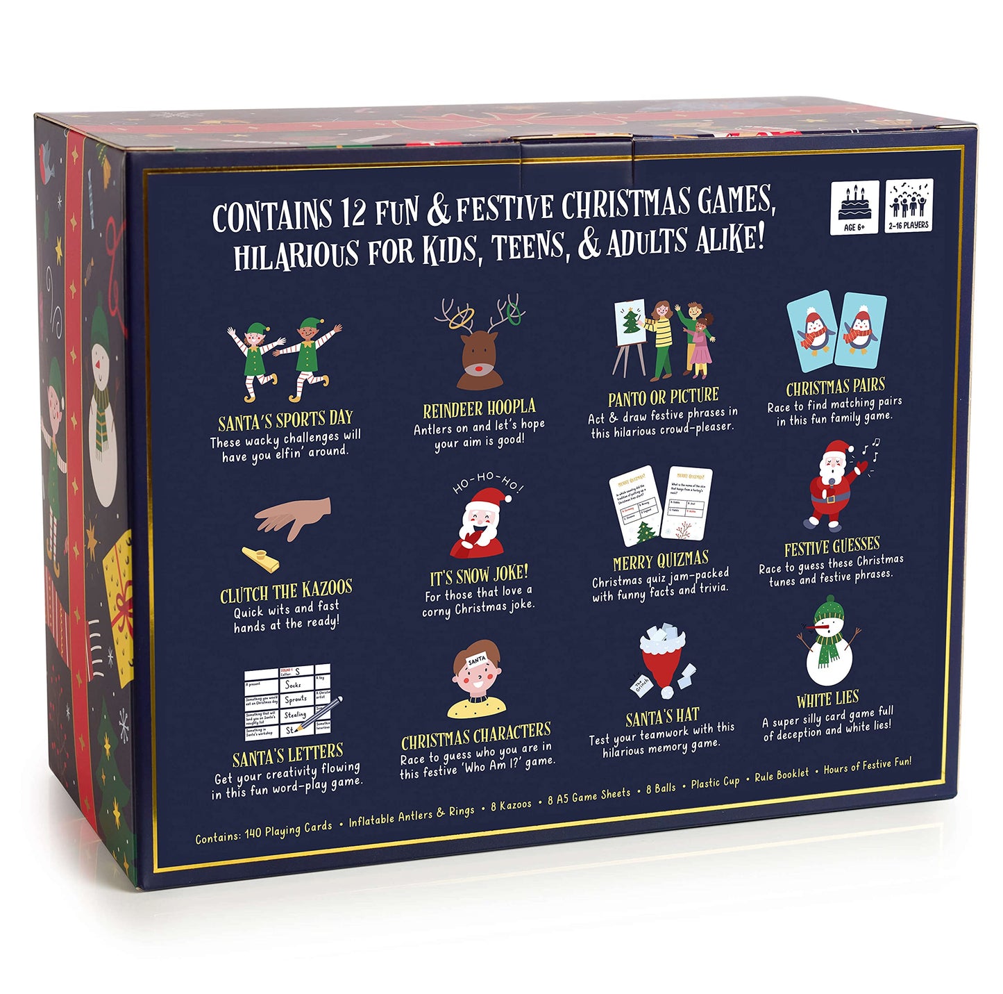 12 Games of Christmas - 12 Hilarious Holiday Activities [Family Party Games Pack for Kids, Teens & Adults] - by Beat That! Game