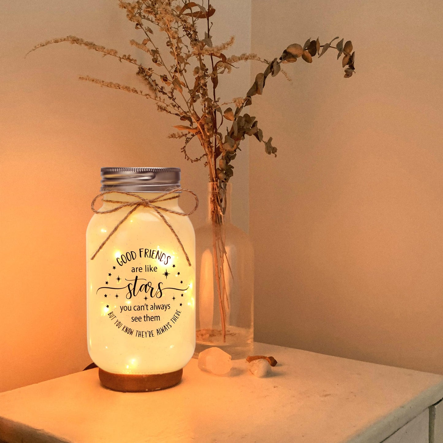 Maracco Friendship Gift, Mason Jar Night Lights for Friends, Best Friends Gift for Women, BFF, Coworker, Birthday Thanksgiving Gifts for Friends