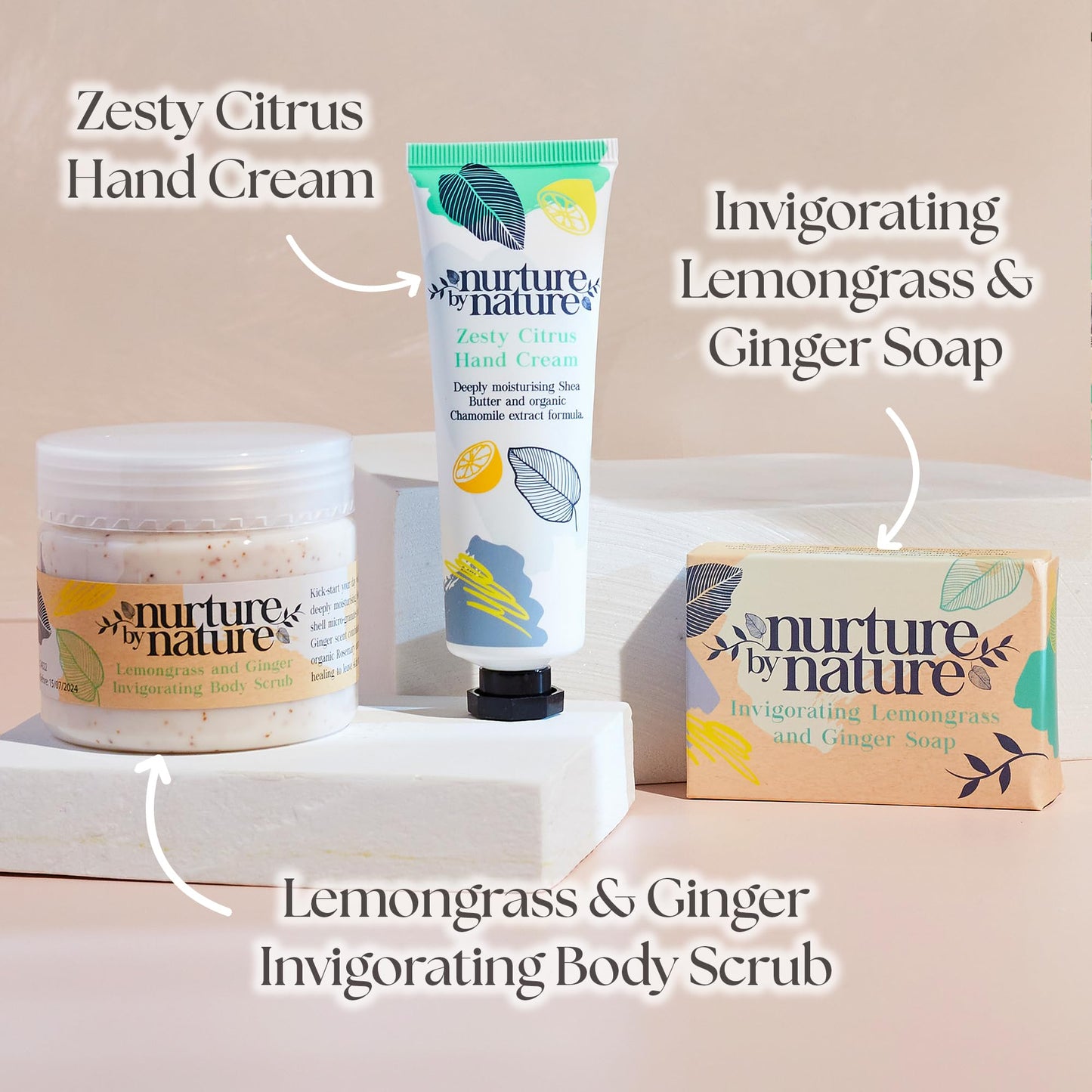 Nurture by Nature RELAX & UPLIFT Spa Kit for Women – Birthday Gifts for Women – 6 Piece Gift Basket with Hand Soap, Body Scrub, Hand Cream & More - Vegan Self Care Kit - Relaxation Gifts for Her