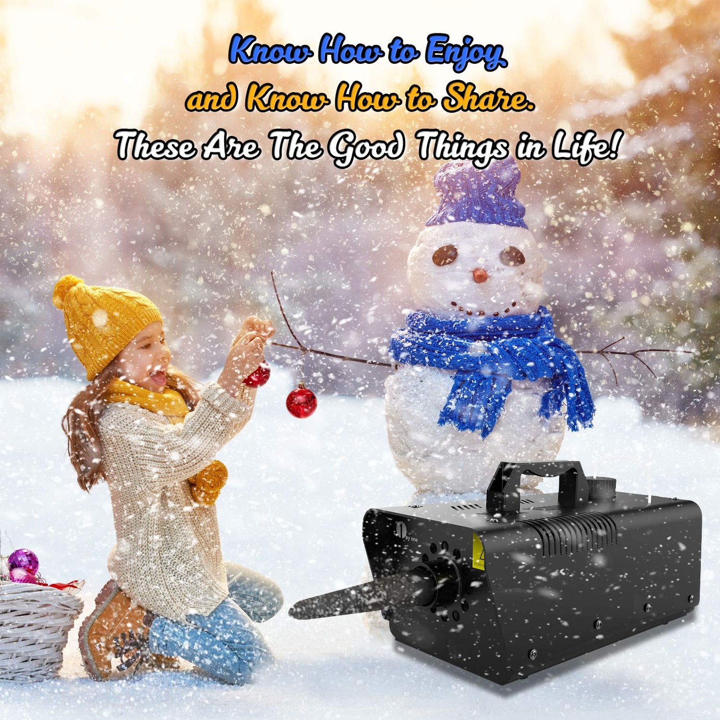 1byone 650W Snow Machine Wired Remote Control Great Machine for Kids, Parties, Parades