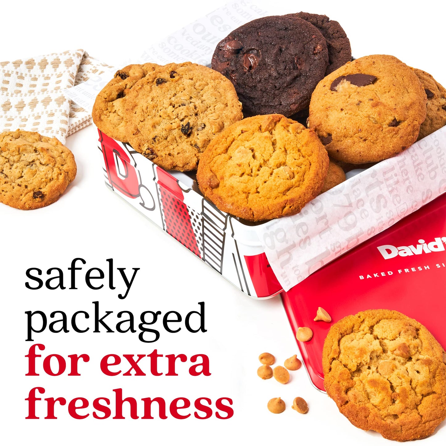 David's Cookies 2lbs Assorted Flavors Fresh Baked Cookies - Handmade and Gourmet Cookies - Delectable and Made with Premium Ingredients - Cookie Gift Basket - Great Gift For All Occasions