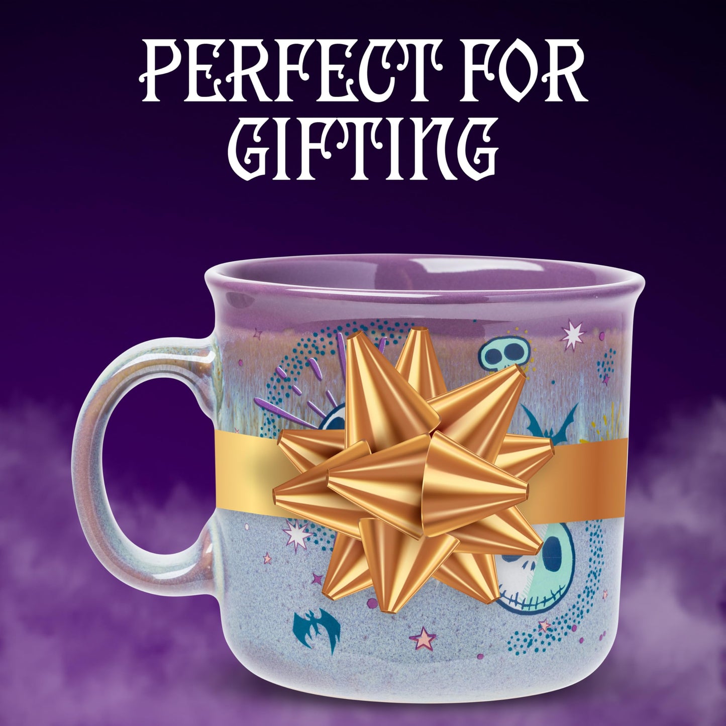 Silver Buffalo Disney Nightmare Before Christmas Jack Skellington Mystic Opulence Reactive Glaze Ceramic Camper Mug, 20 Ounces