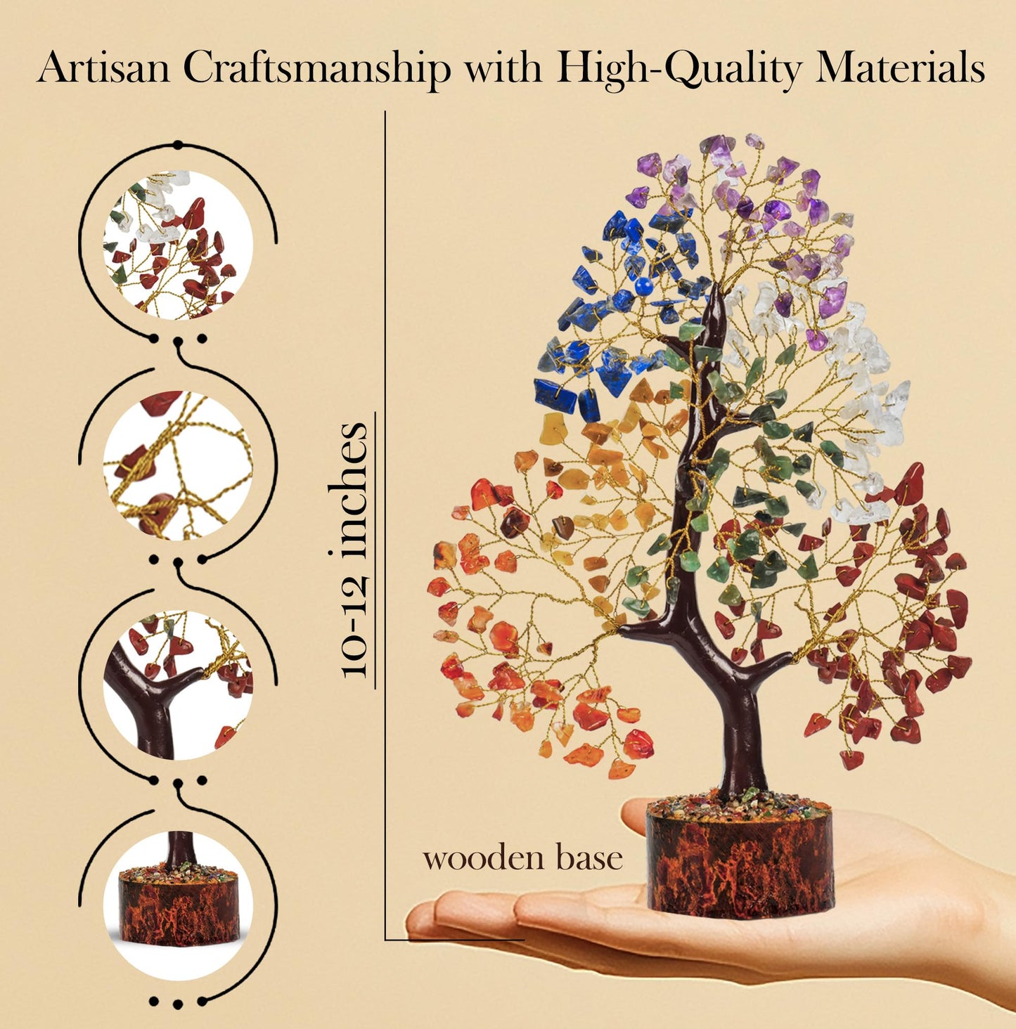 PYOR 7 Chakra Tree of Life, House Warming Gifts New Home, Birthday Gifts for Women, Healing Crystals, Money Tree, Home Office Decor, Office Desk Accessories, Crystals and Healing Stones