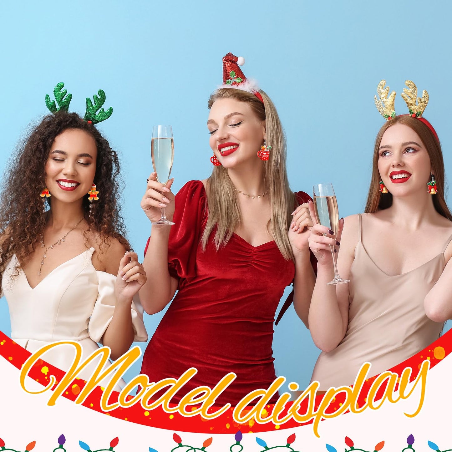 Misdary 24 Pairs Christmas Drop Earrings Bulk Thanksgiving Xmas Holiday Acrylic Dangle Earrings Christmas Tree Bow Deer Snowflake Garland Red Truck Earrings Jewelry Set for Women Adults Gifts