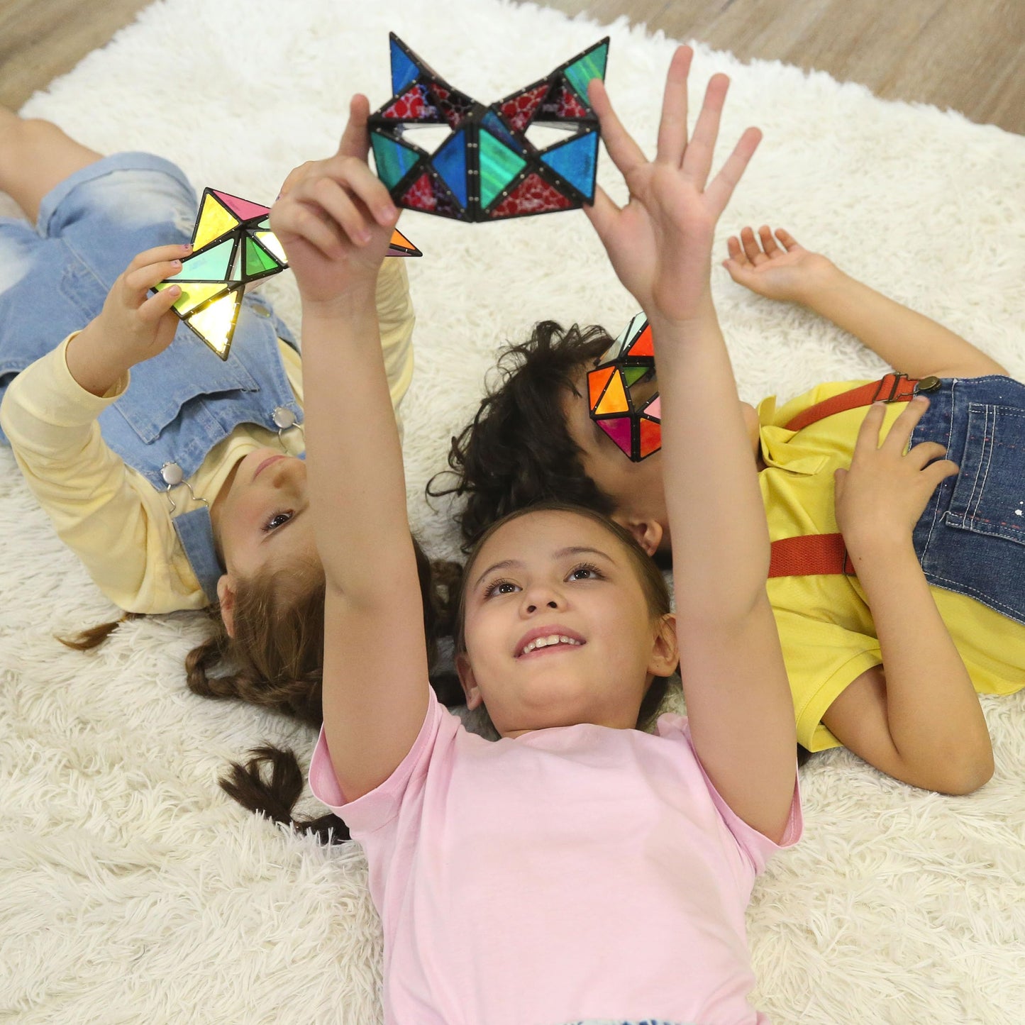 TOSY Magnet Pyramid Stone - 1 Cube Transforms into 1 Billion Shapes, 14 pcs (12 Puzzle pcs and 2 Accessories), 243 Rare Earth Magnets, Holographic Design Magnet Tiles Creative Puzzle STEM/STEAM Toy