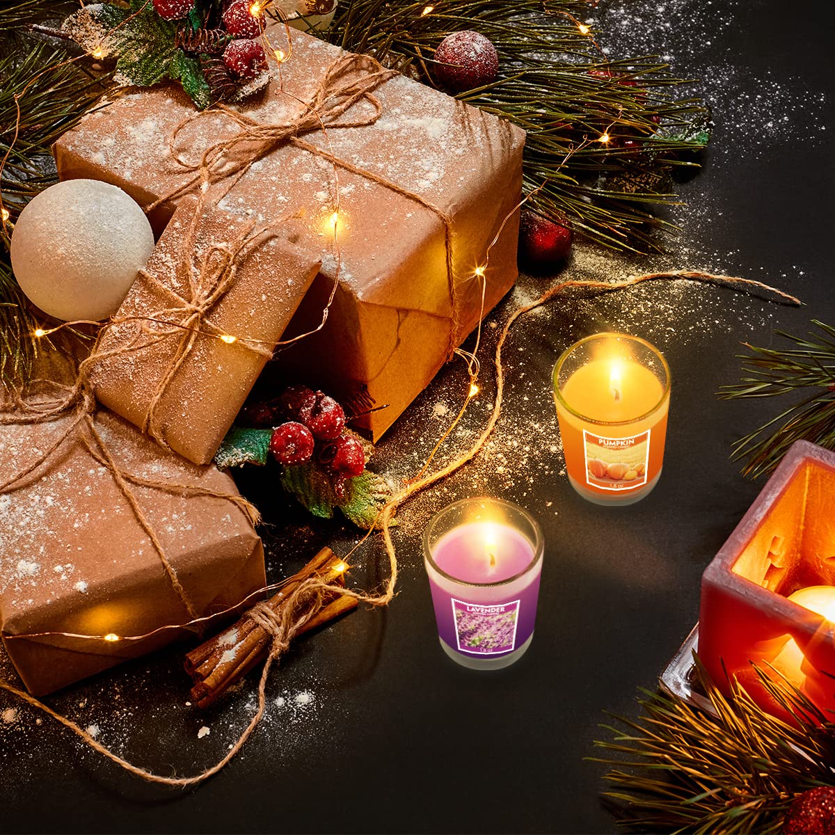 20 Packs Scented Aromatherapy Candle with 10 Fragrances, 1.8 Oz Soy Votive Candle for Home Decoration, Candle Gifts Baskets for Christmas Thanksgiving Anniversary