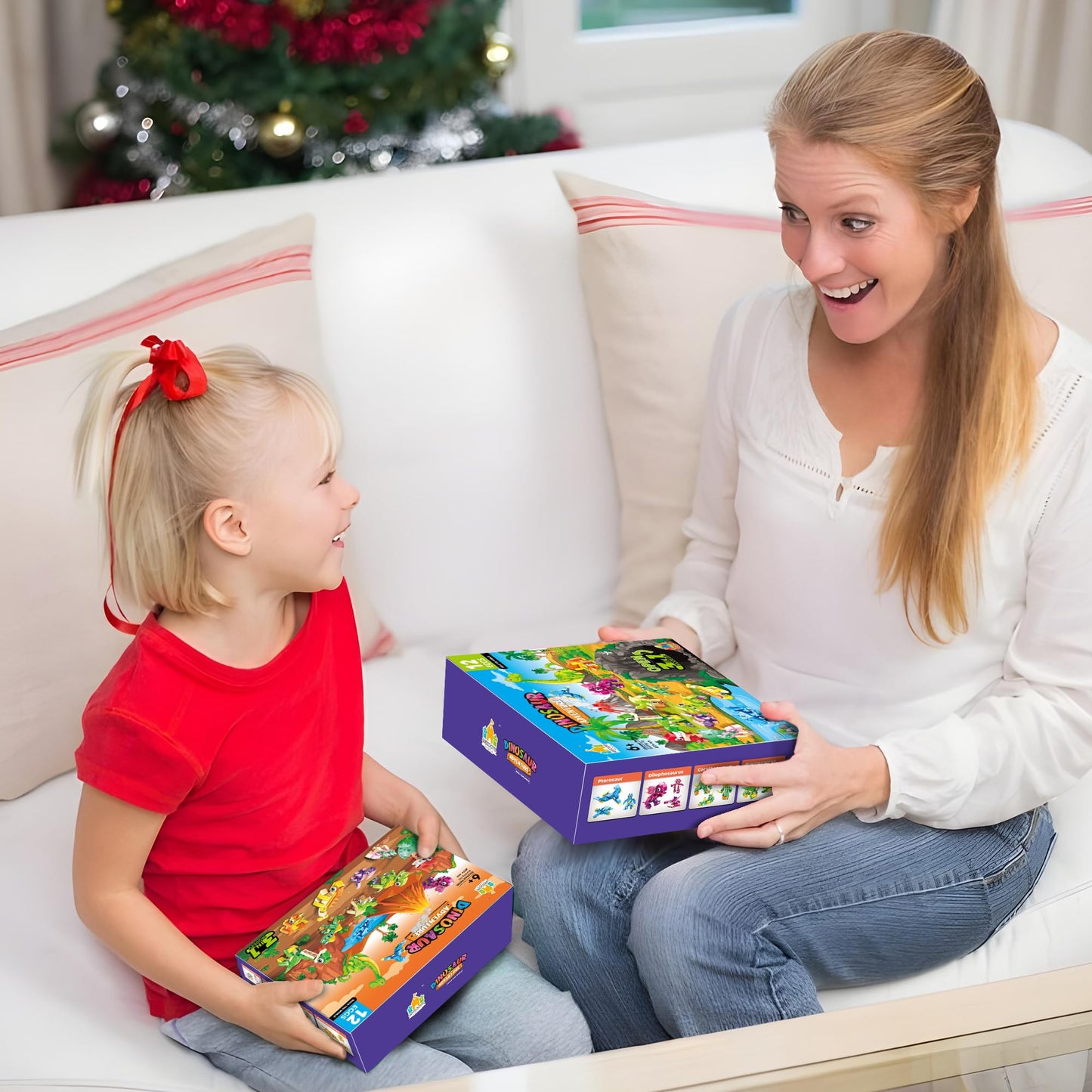 Dinosaur Party Favors for Kids – 12 Dino Eggs with Building Toy Set, Includes Glow-in-the-Dark Tattoos, 3-in-1 Models, Christmas & Birthday Gift, Goodie Bag Filler, Stocking Stuffer, Boys & Girls 6+