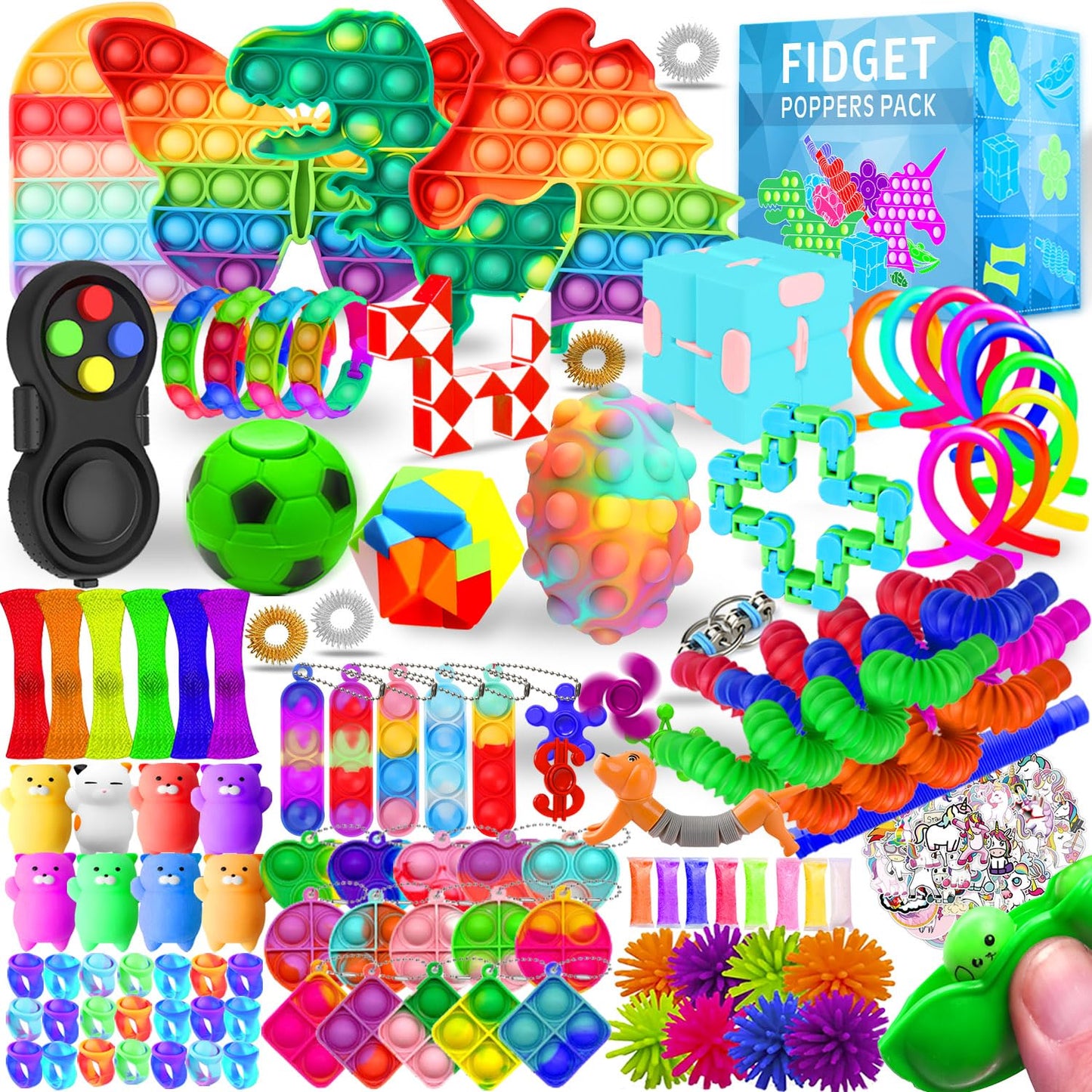 MOZACI Fidget Toys, 120 Pack Fidgets Set Stocking Stuffers for Kids Party Favors Autism Sensory Toy Bulk Adults Kids Boys Girls Teens Stress Autistic ADHD Anxiety Carnival Treasure Classroom Prizes