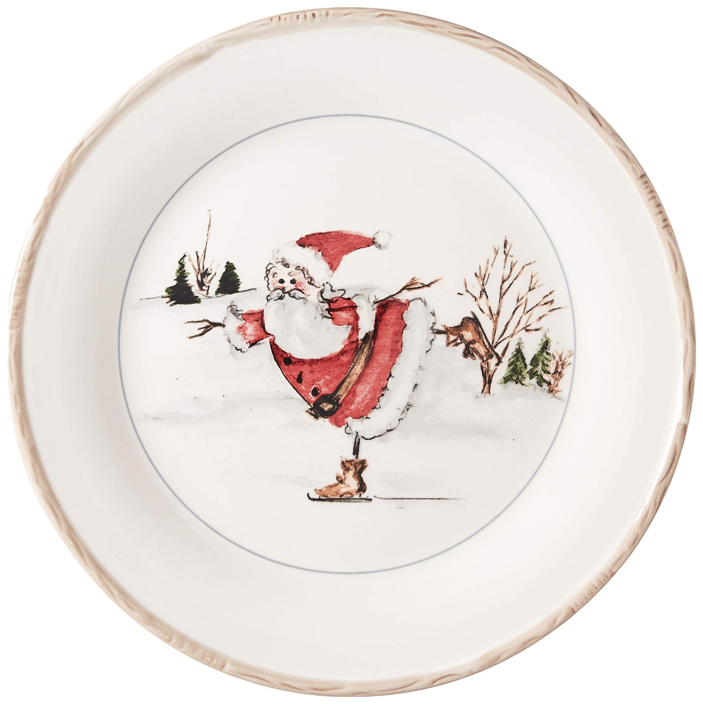 American Atelier Christmas Twig Holiday Dinnerware Set – 20-Piece Christmas-Themed Earthenware Dinner Party Collection, Unique Gift Idea for Christmas or Birthday Cream