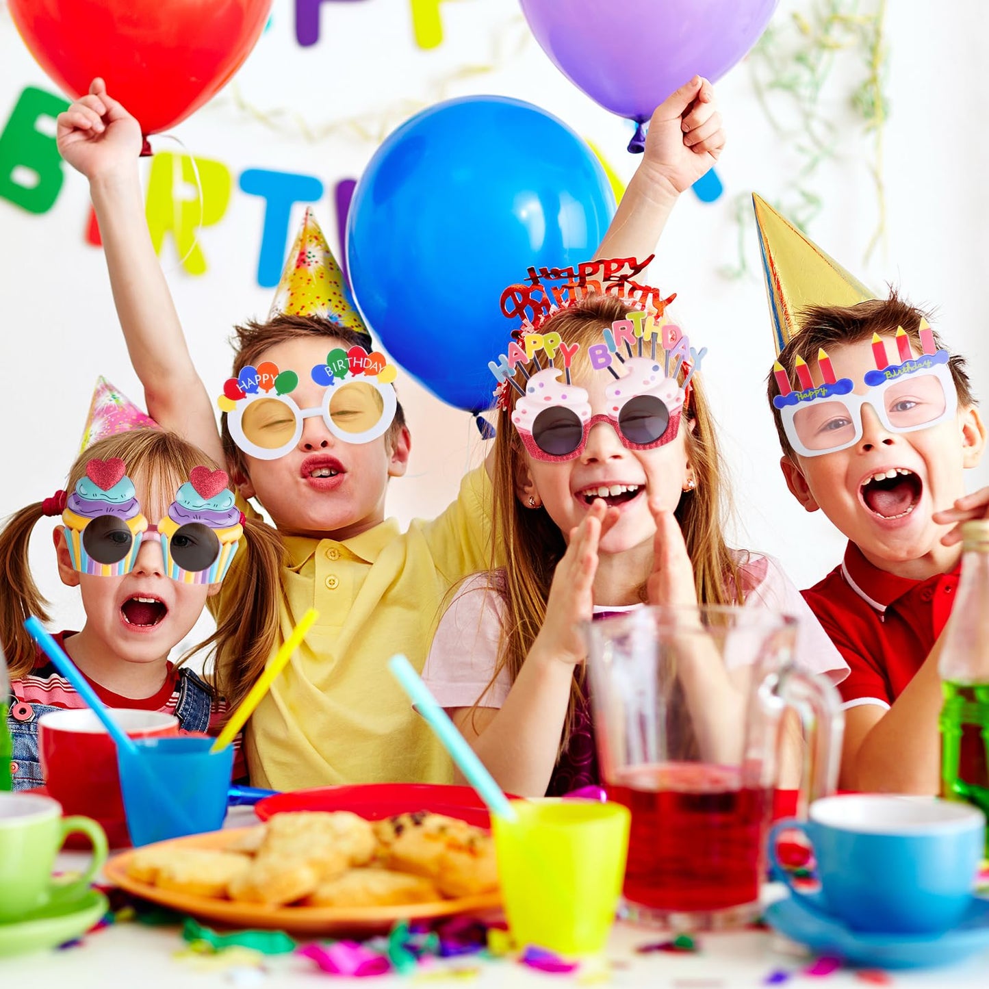 SEPTPARTY Funny Sunglasses & Costume Masks for Birthday Parties, Multi-Shaped Novelty Shades to Add Humor to Any Festivity (6)