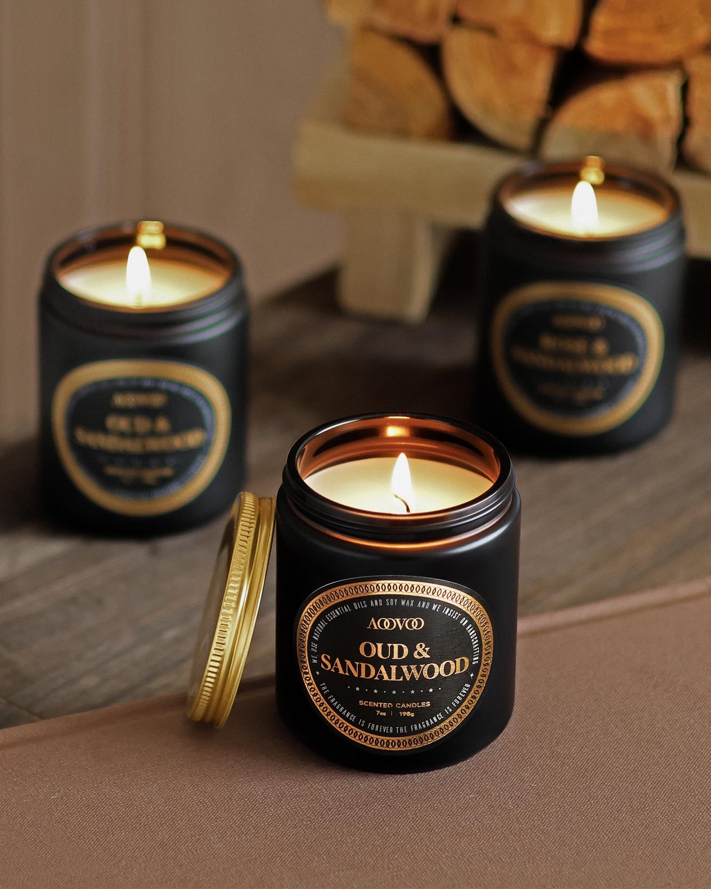 AOOVOO Scented Candles Gift Set - 6 Pack Men Candles for Home Scented, 42 oz Soy Candle for Men, 300 Hour Long Lasting Candle Set for Birthday, Father's Day, Valentine, Christmas, Anniversary