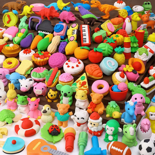 150 Pack Animal Erasers for Kids Puzzle Pencil Erasers 3D Mini Eraser Toys for Classroom Prizes Game Reward Easter Egg Fillers Goodie Bag Stocking Stuffers Treasure Box Party Favors for Kid Gifts