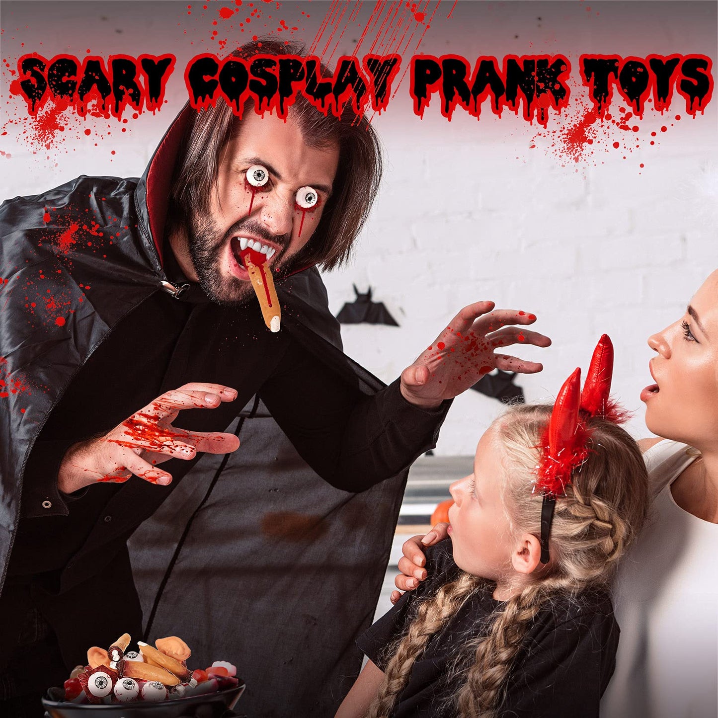 25 Pieces Halloween Bloody Fake Fingers Ears Eyeballs Broken Body Parts Creepy Severed Horror Scary Prank Toys Novelty Gag Props for Halloween Theater Party Decorations Supplies Haunted House Props